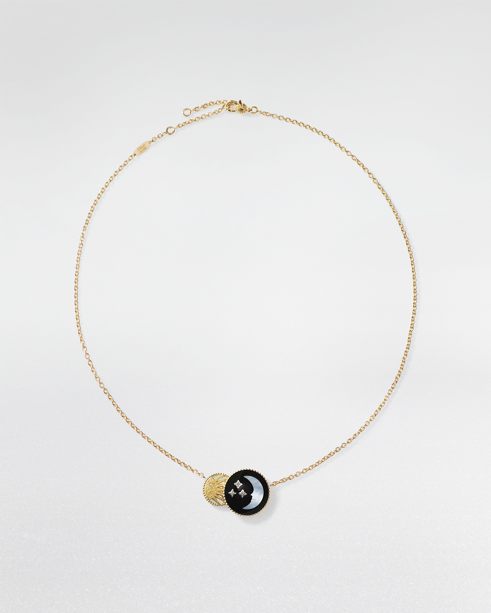 Rose Celeste 목걸이 옐로우골드, 백금, 다이아몬드, 자개, 오닉스 E01