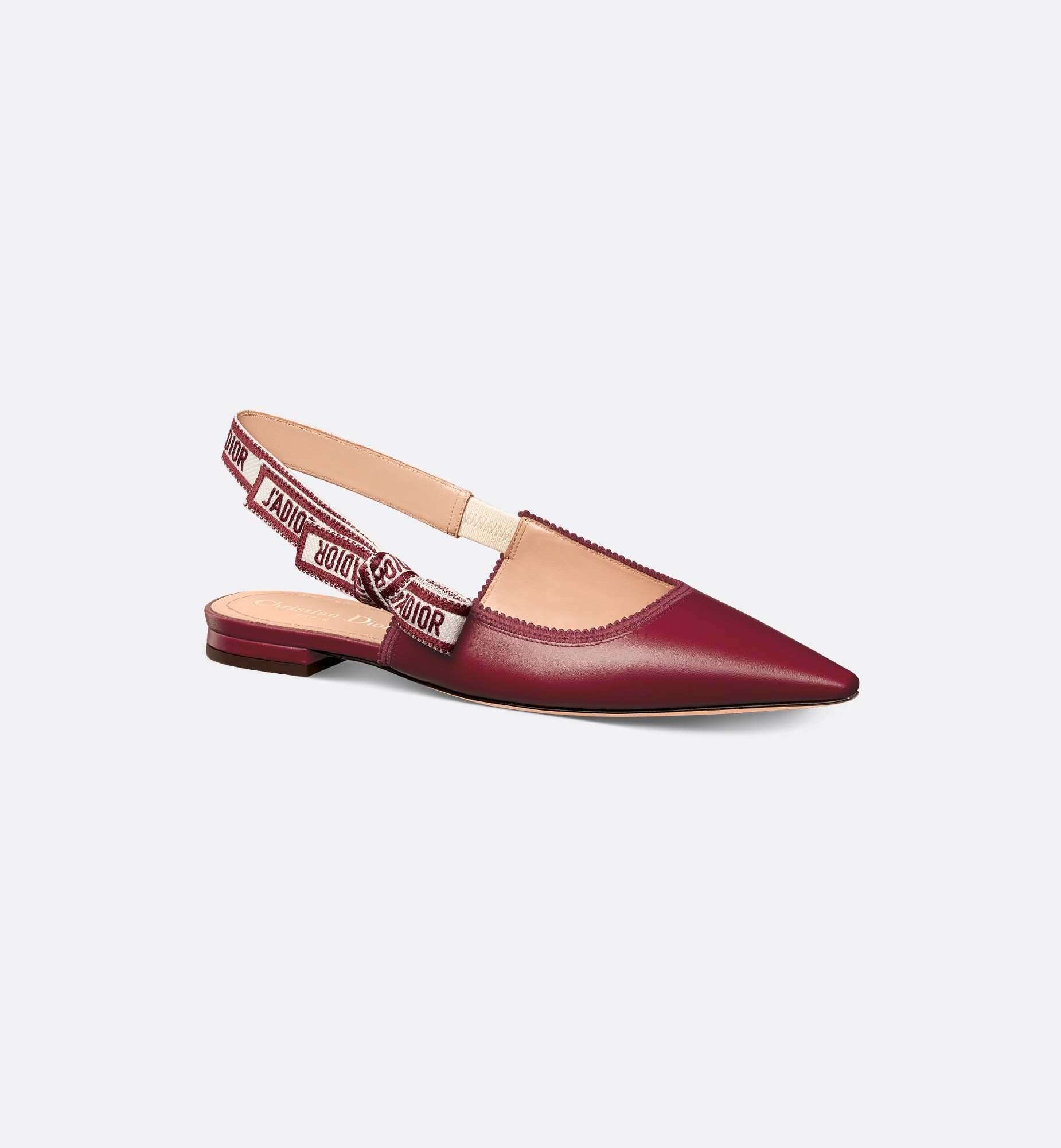 J'Adior Slingback Flat Ruby Red Calfskin | DIOR J'Adior Slingback Flat Ruby Red Calfskin | DIOR