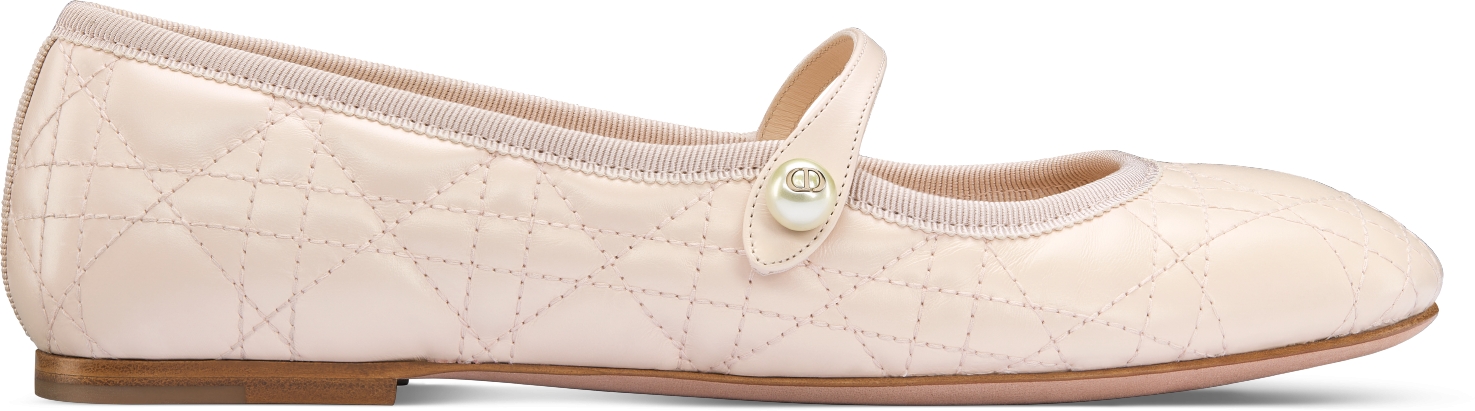 Dior Ballet Flat Rose Quartz Quilted Cannage Calfskin DIOR