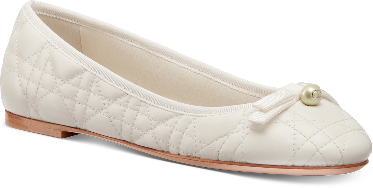 Dior Ballet Flat White Quilted Cannage Calfskin DIOR