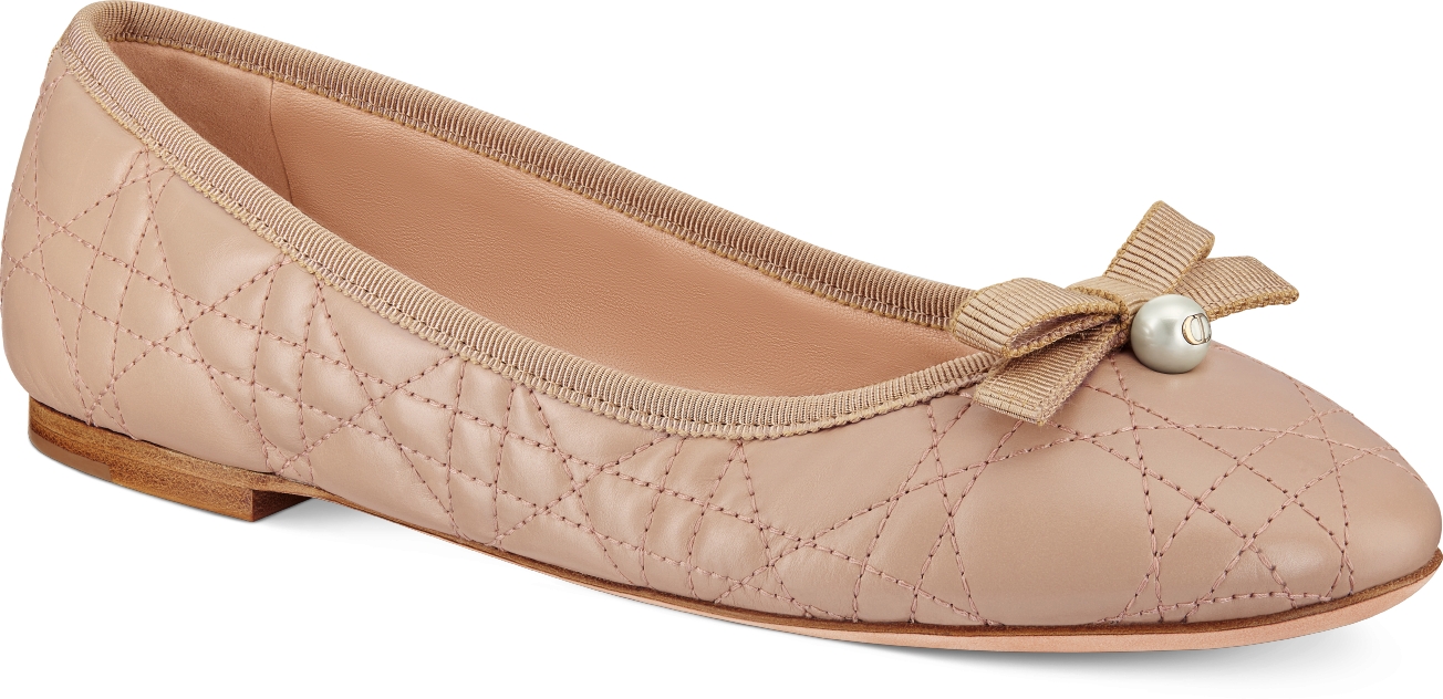 Dior Ballet Flat Nude Quilted Cannage Calfskin | DIOR