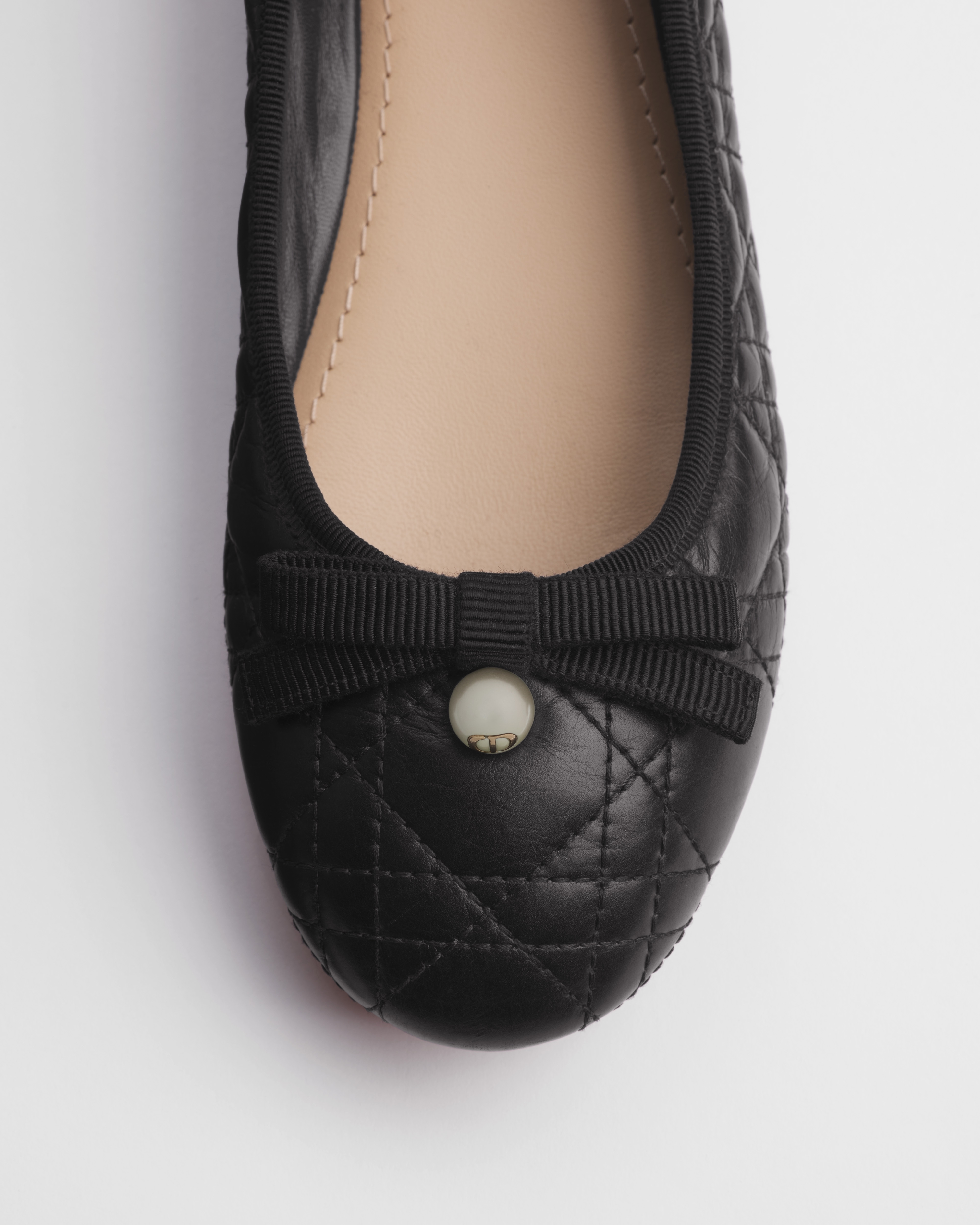 Ballerina Dior Ballet Pelle di vitello Cannage trapuntata nera E10