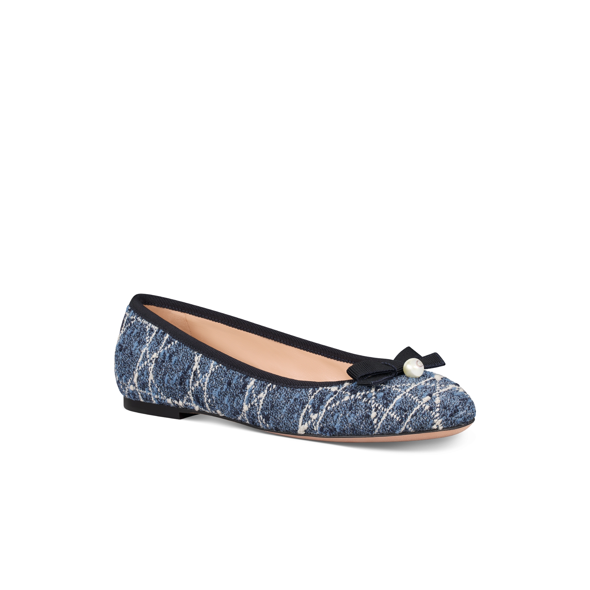 Bailarina Dior Ballet Tweed Cannage beige y negro DIOR