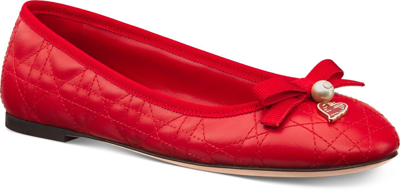 Dioramour Dior Ballet Flat Red Quilted Cannage Calfskin DIOR