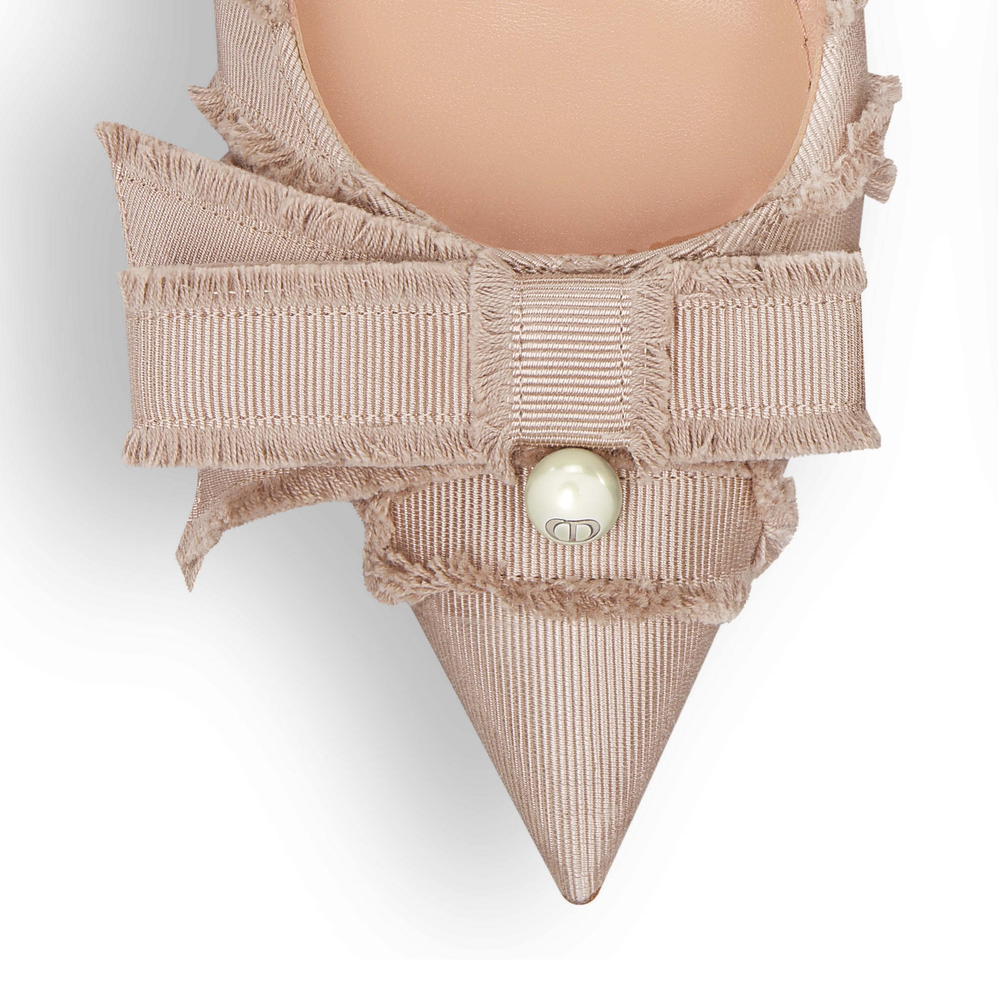 Adiorable Ballet Flat Nude Fringed Grosgrain | DIOR