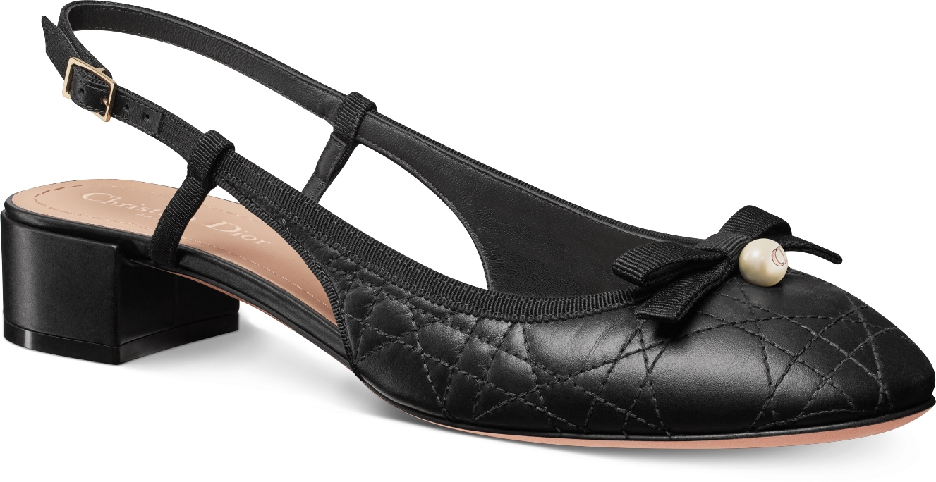 Dior black slingback best sale