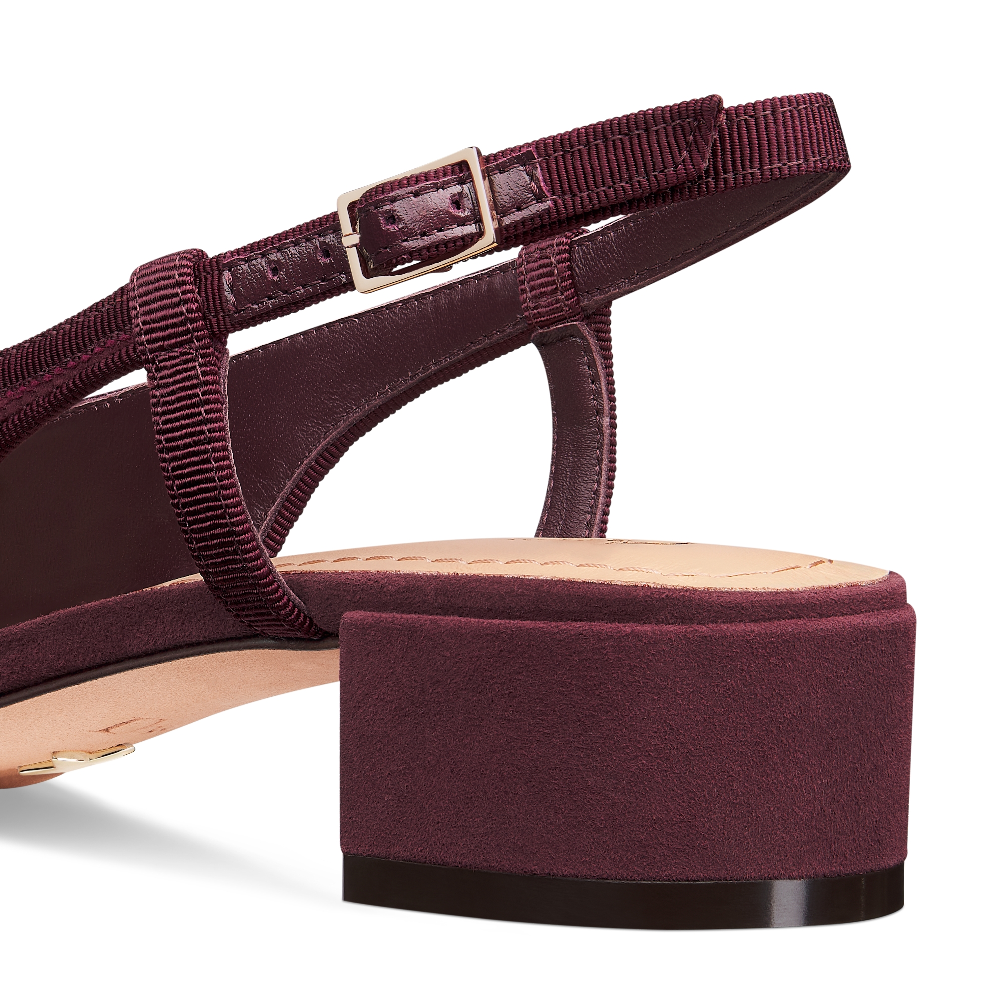 Dior Ballet Slingback Pump Burgundy Quilted Cannage Suede Goatskin E09