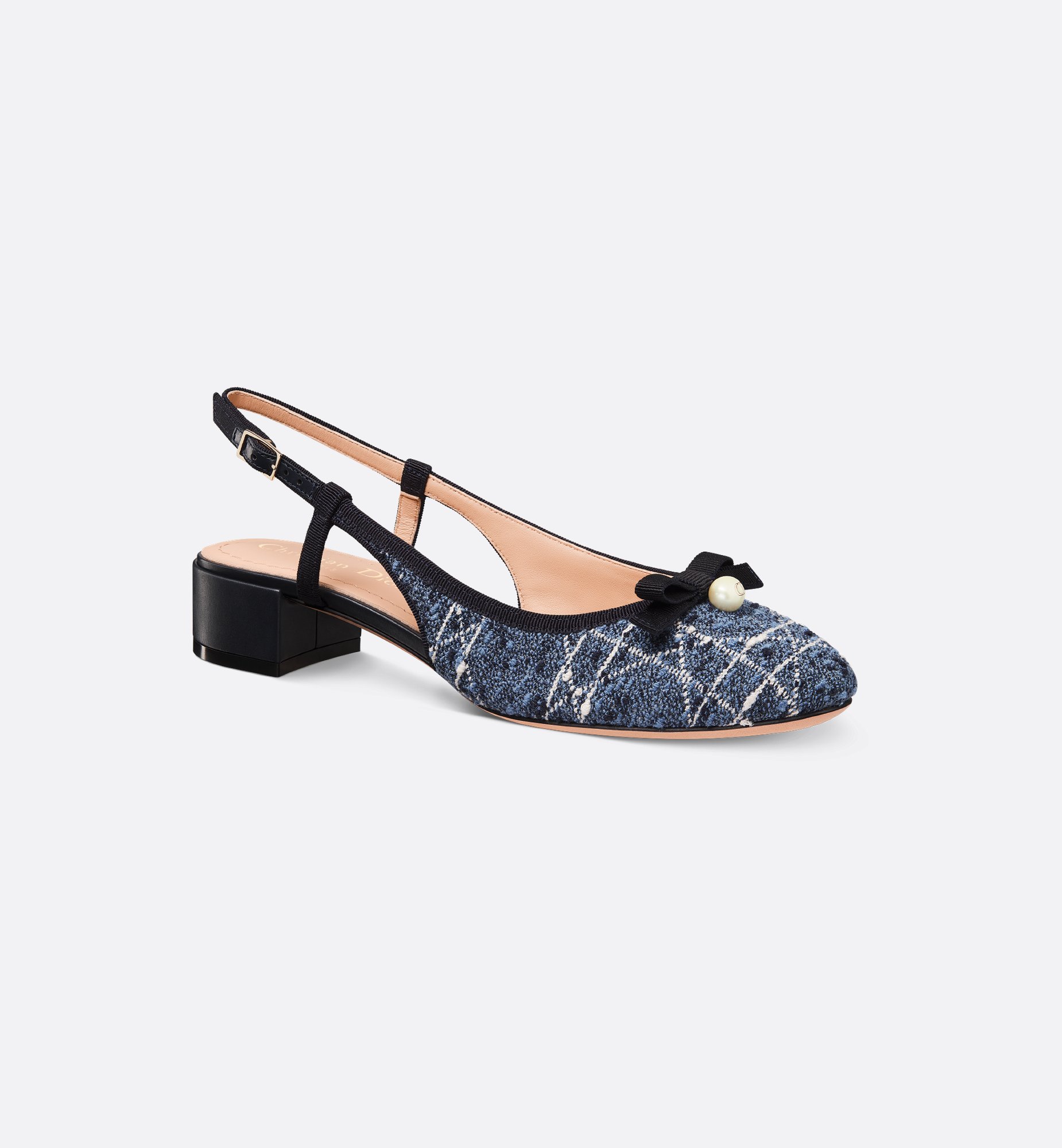 Dior Ballet Slingback Pump Denim Blue Cannage Tweed | DIOR Dior Ballet Slingback Pump Denim Blue Cannage Tweed | DIOR