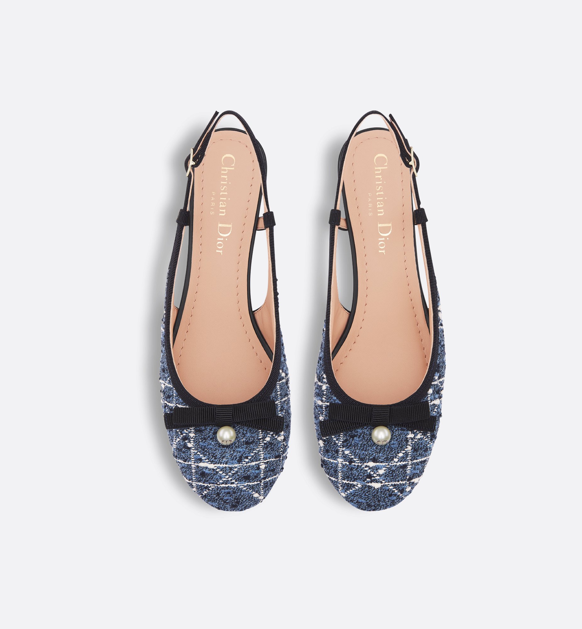 Dior Ballet Slingback Pump Denim Blue Cannage Tweed | DIOR Dior Ballet Slingback Pump Denim Blue Cannage Tweed | DIOR