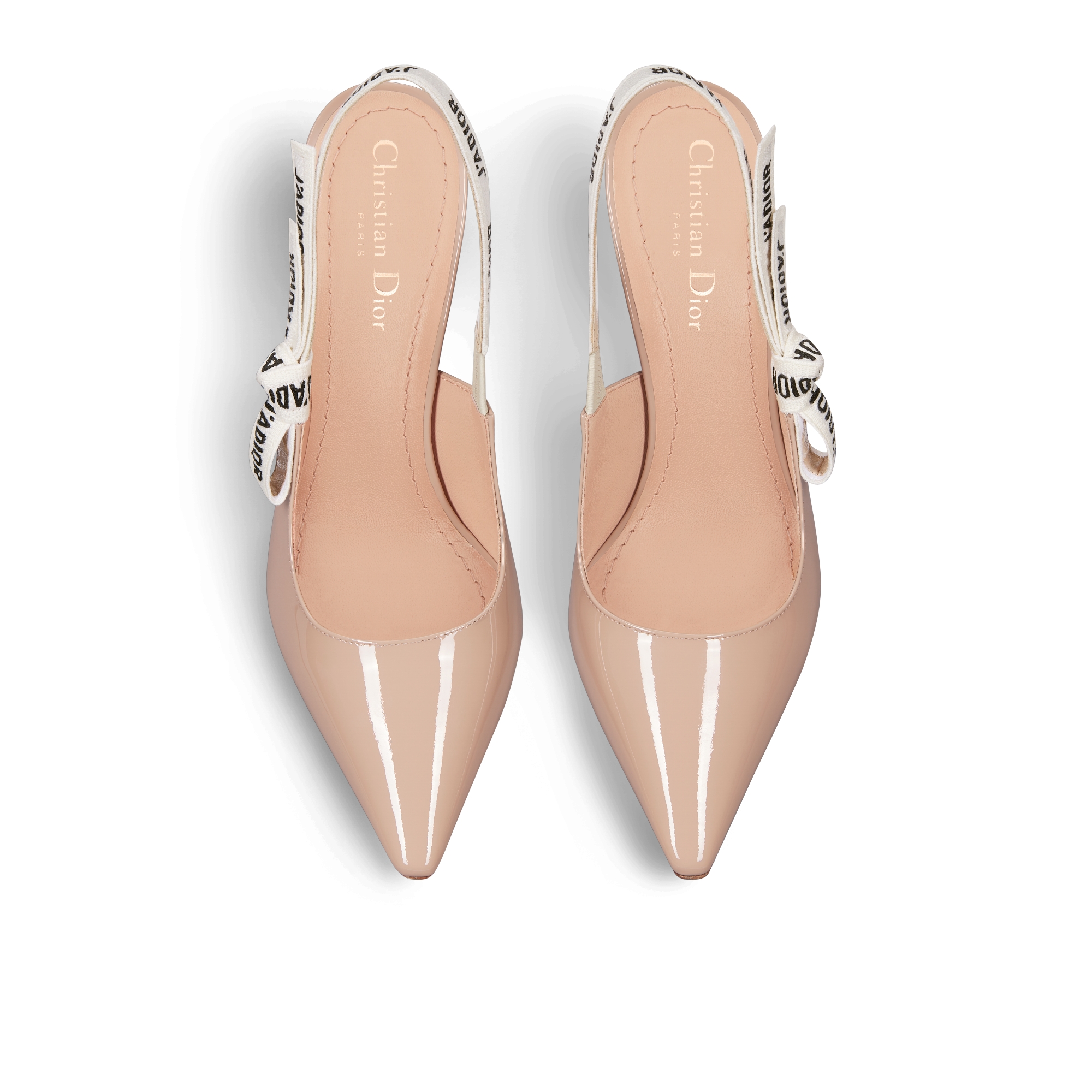 Scarpin slingback J'Adior Couro de vitelo nude envernizado E06