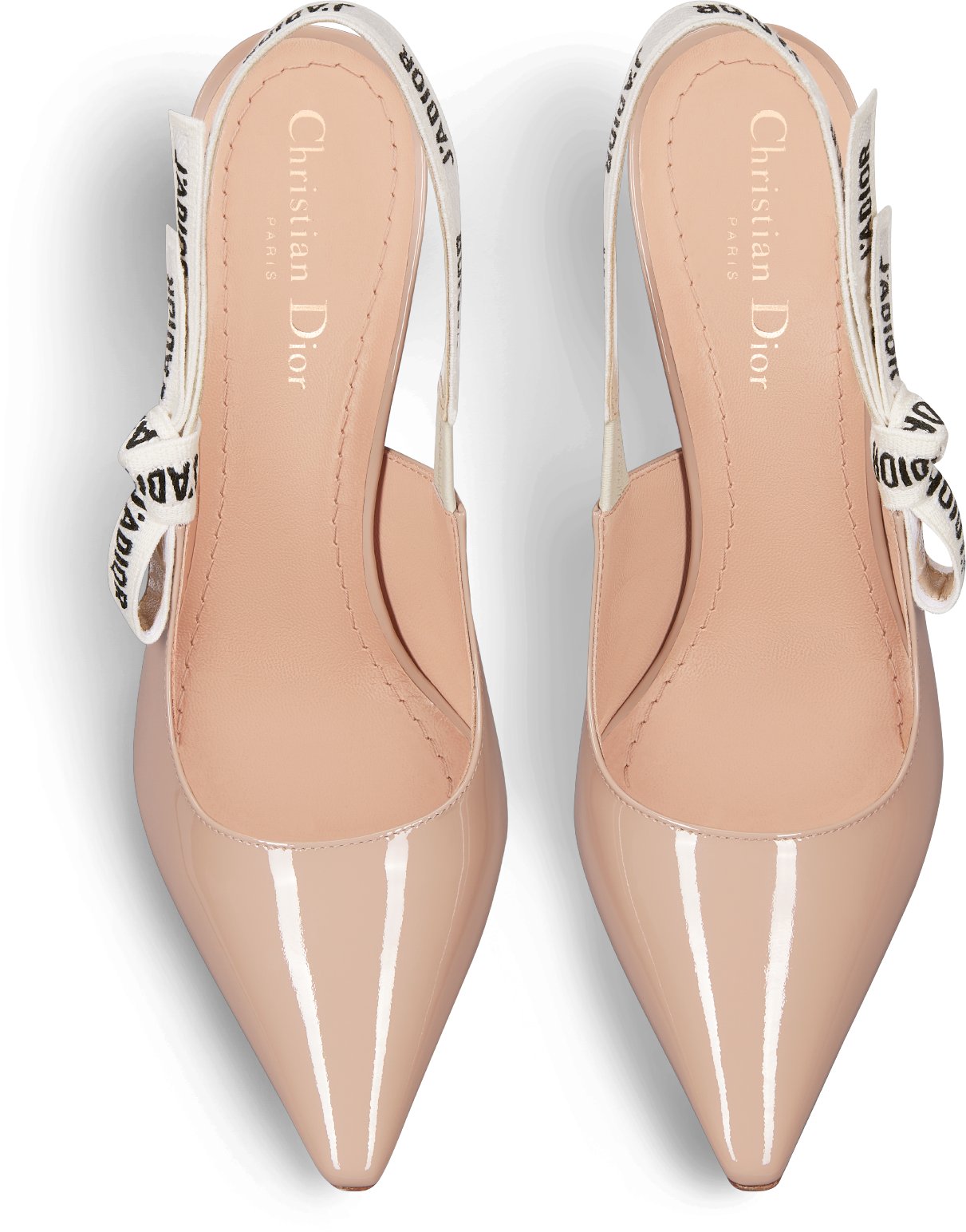 J Adior Slingback Pump Nude Patent Calfskin DIOR