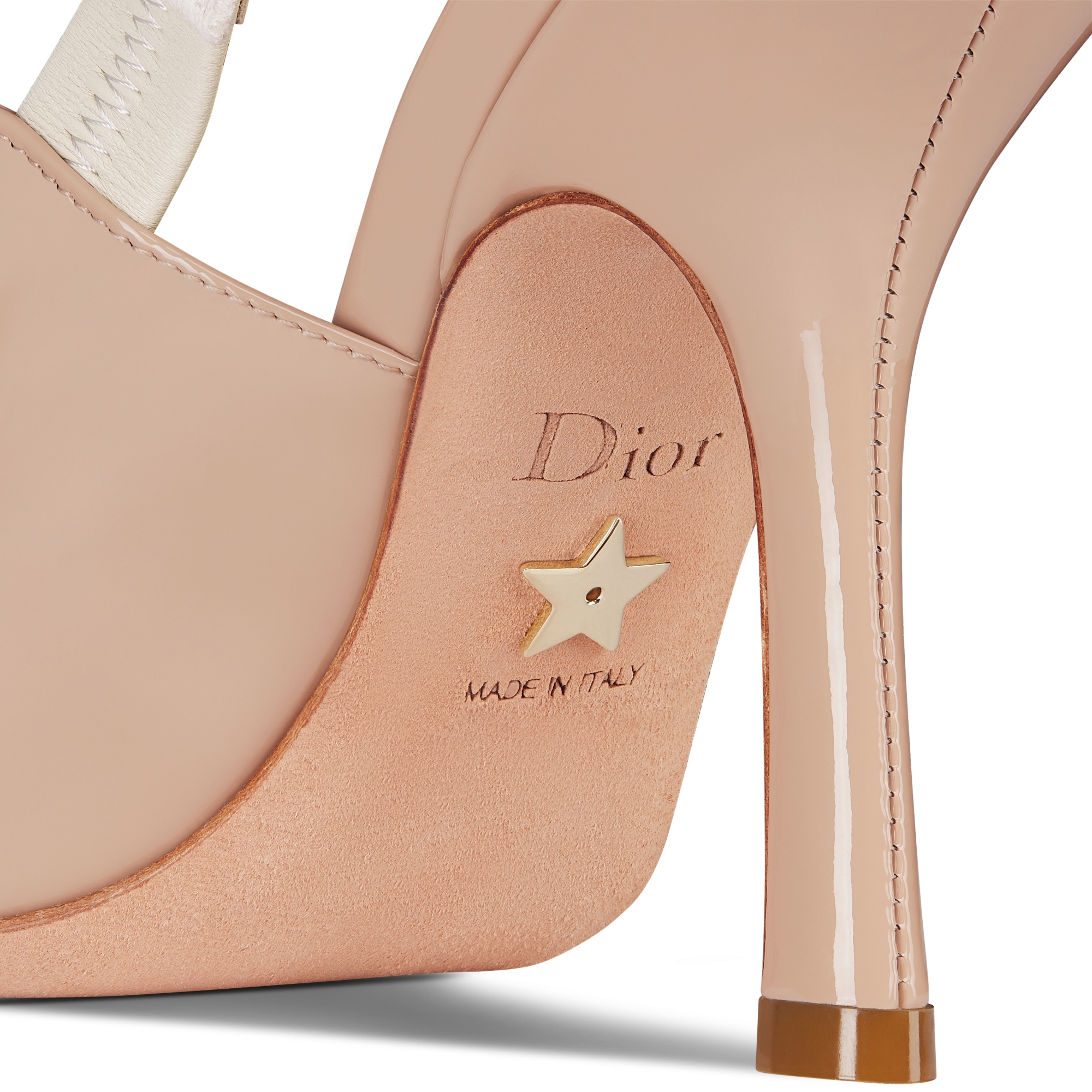 Scarpin slingback J'Adior Couro de vitelo nude envernizado E09