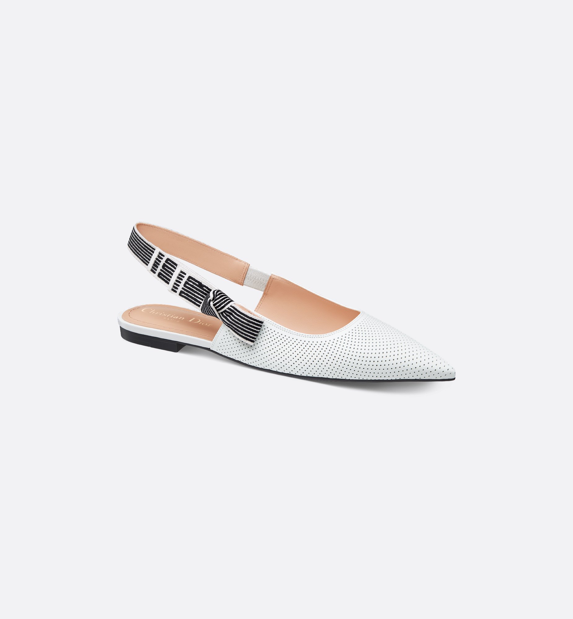 Dior Toujours Slingback Flat White Perforated Supple Dior Toujours Slingback Flat White Perforated Supple
