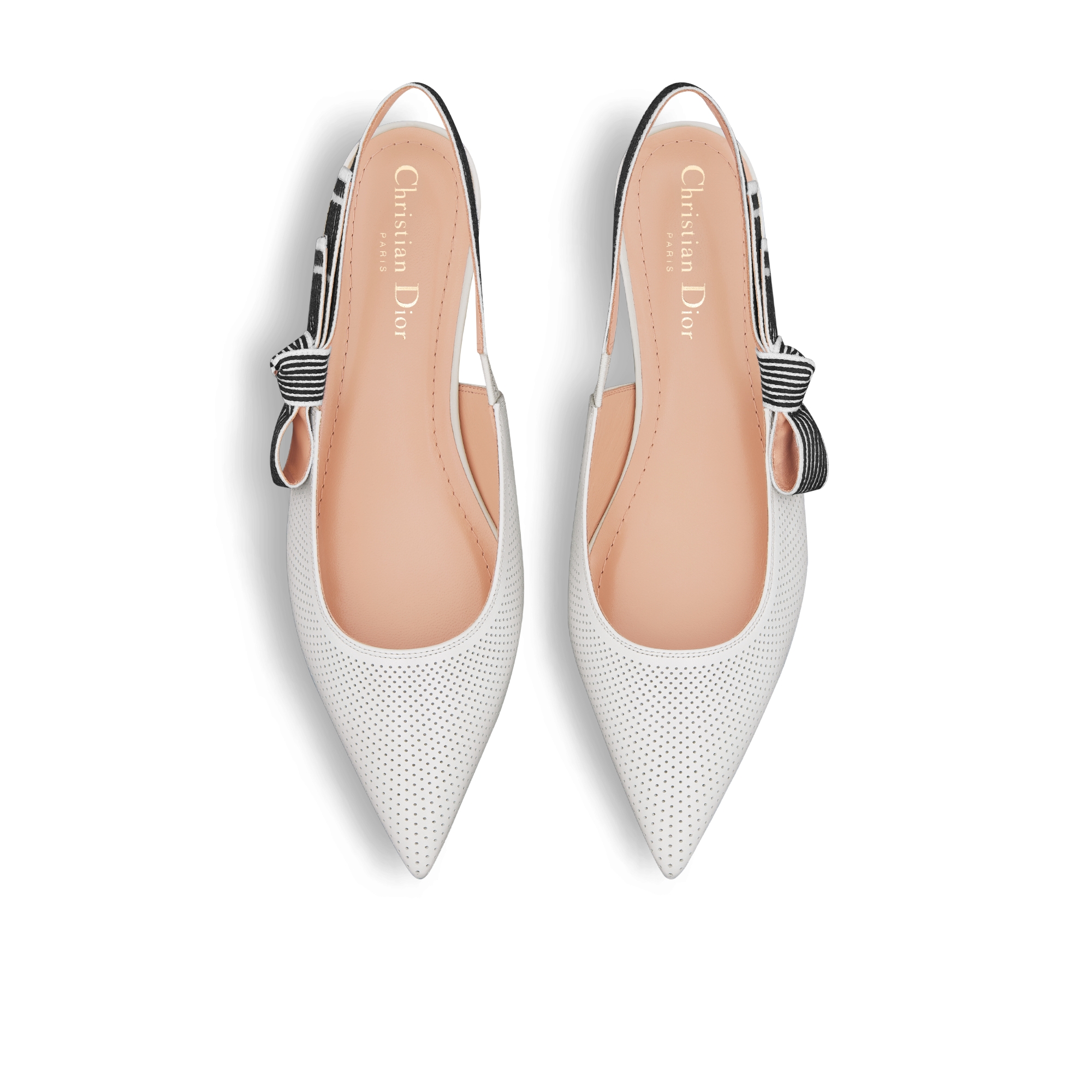 aria_zoomViewAlt - aria_imageAlt 6 - Ballerina slingback Dior Toujours Pelle di agnello morbida traforata bianca E06 (Ballerina slingback Dior Toujours)