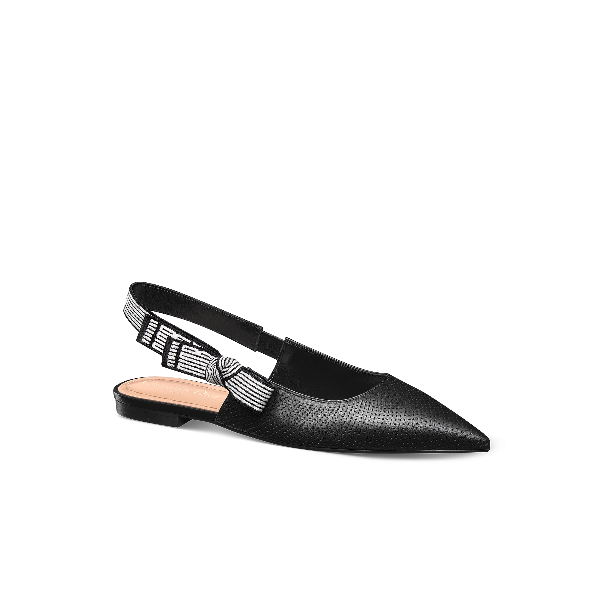 Dior Toujours Slingback Flat White Perforated Supple Lambskin | DIOR