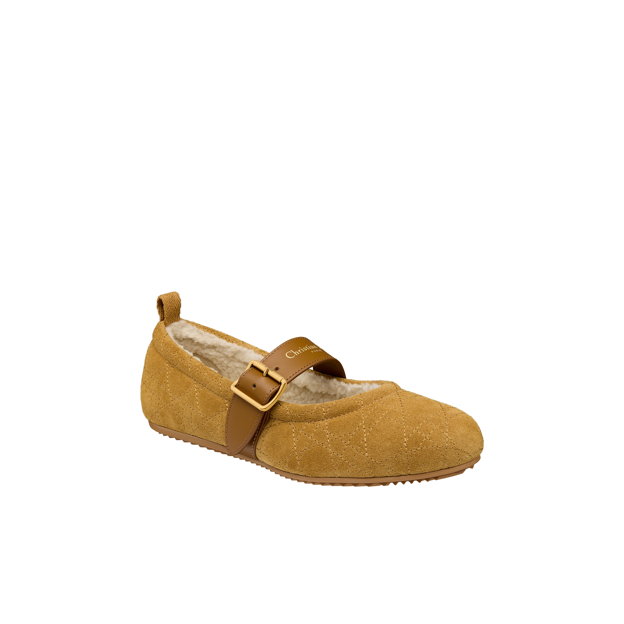 DiorAlps Dior Frost Ballet Flat Camel Cannage Suede Calfskin E03