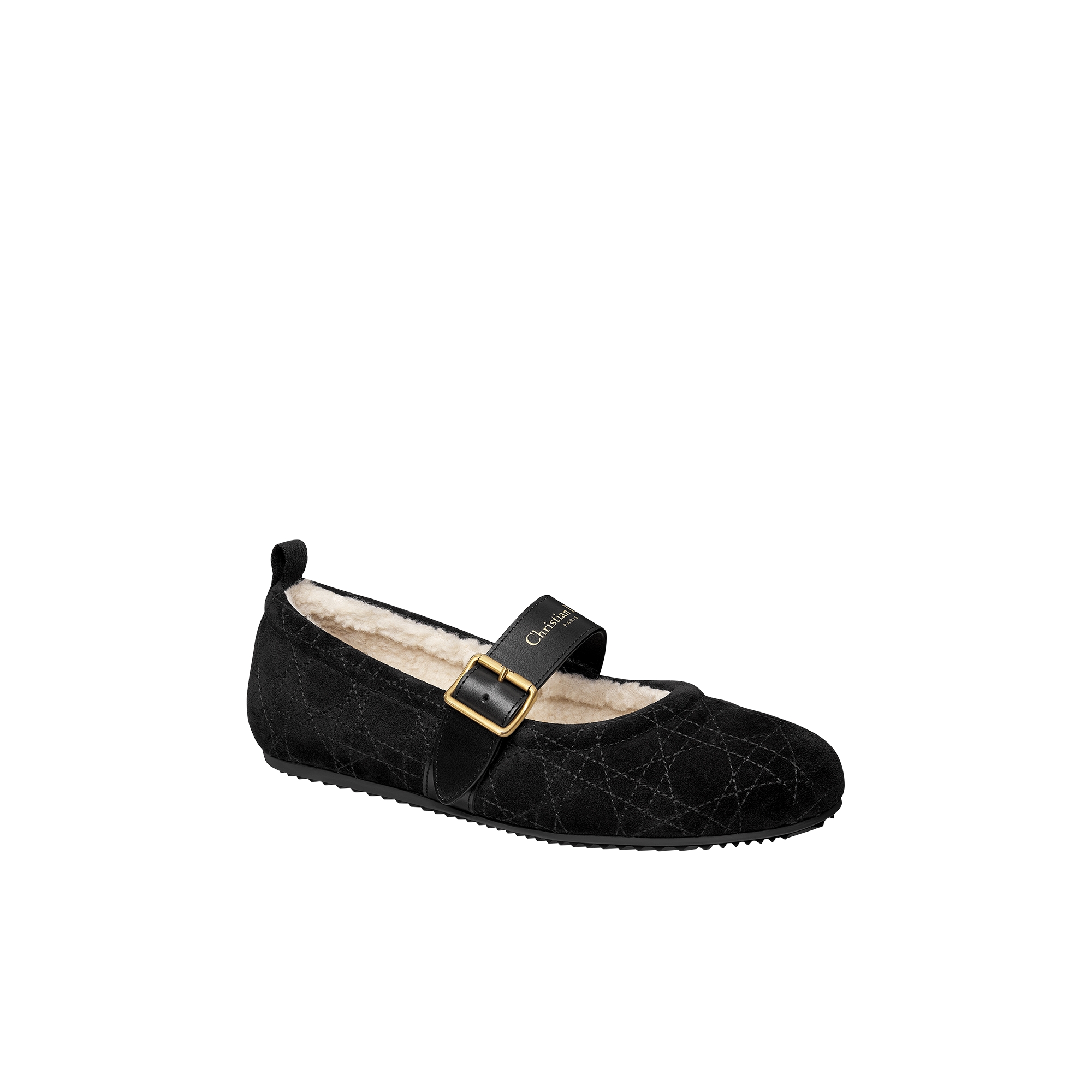 DiorAlps Dior Frost Ballet Flat Black Cannage Suede Calfskin E03