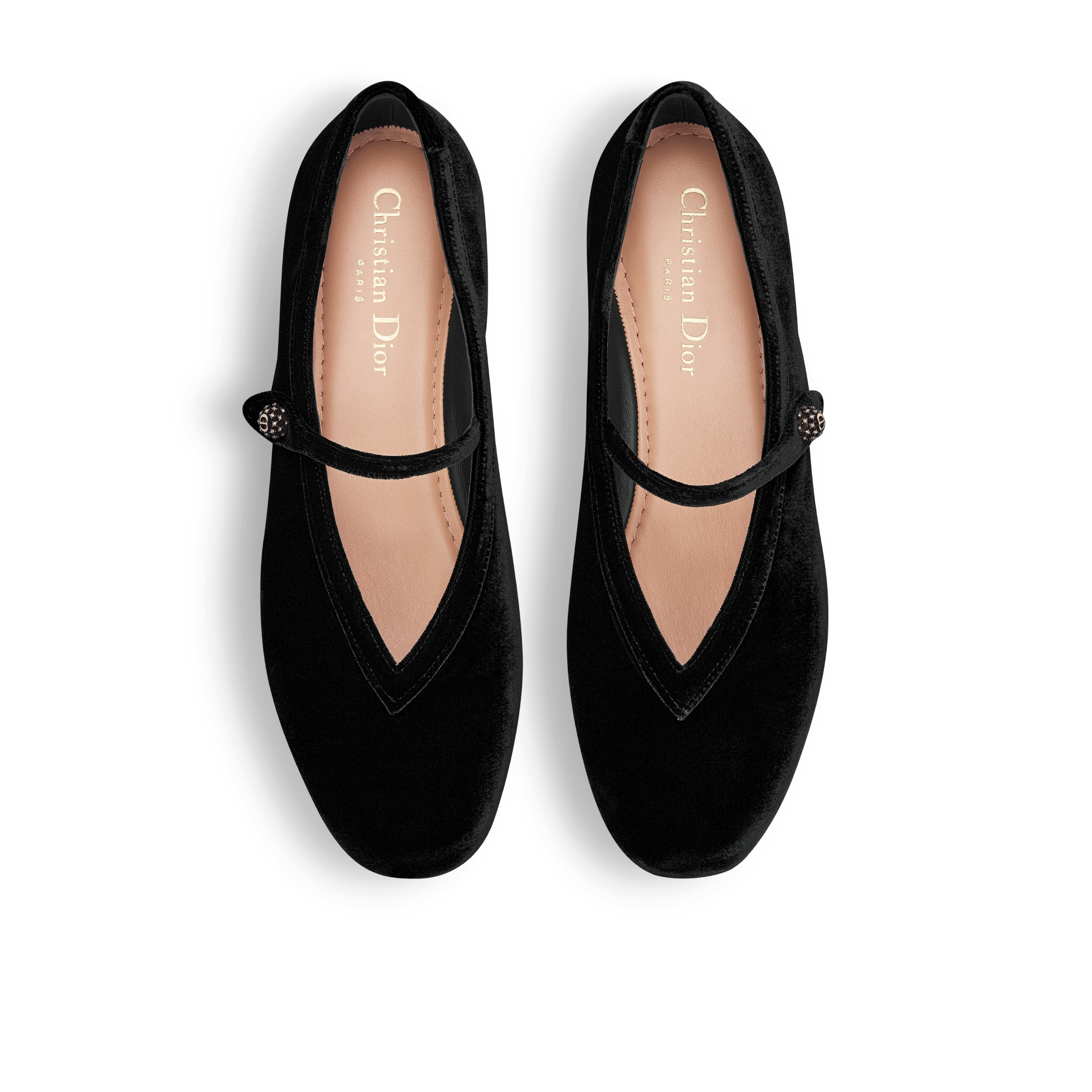 Dior New Ballet-ballerina Zwart fluweel E06