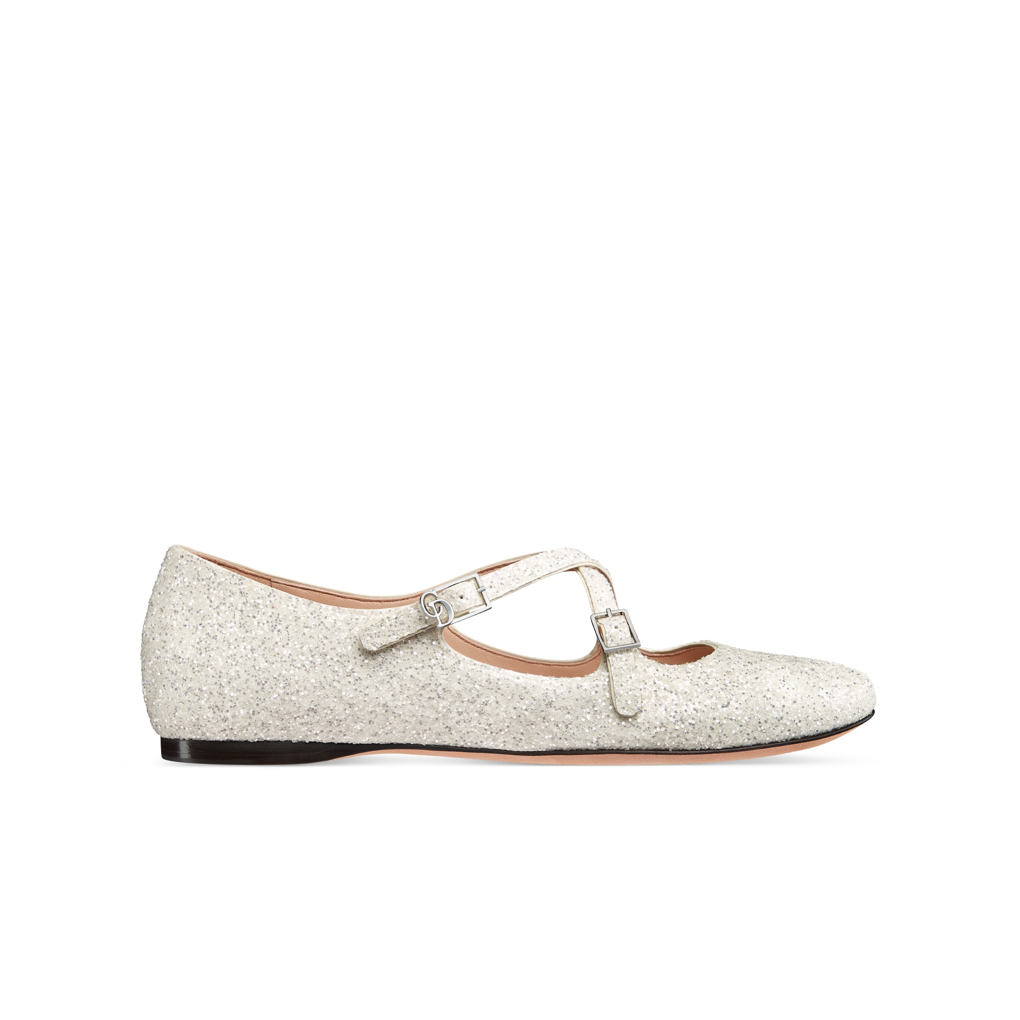 Ballerina Very Dior Pelle di agnello bianca glitterata E02