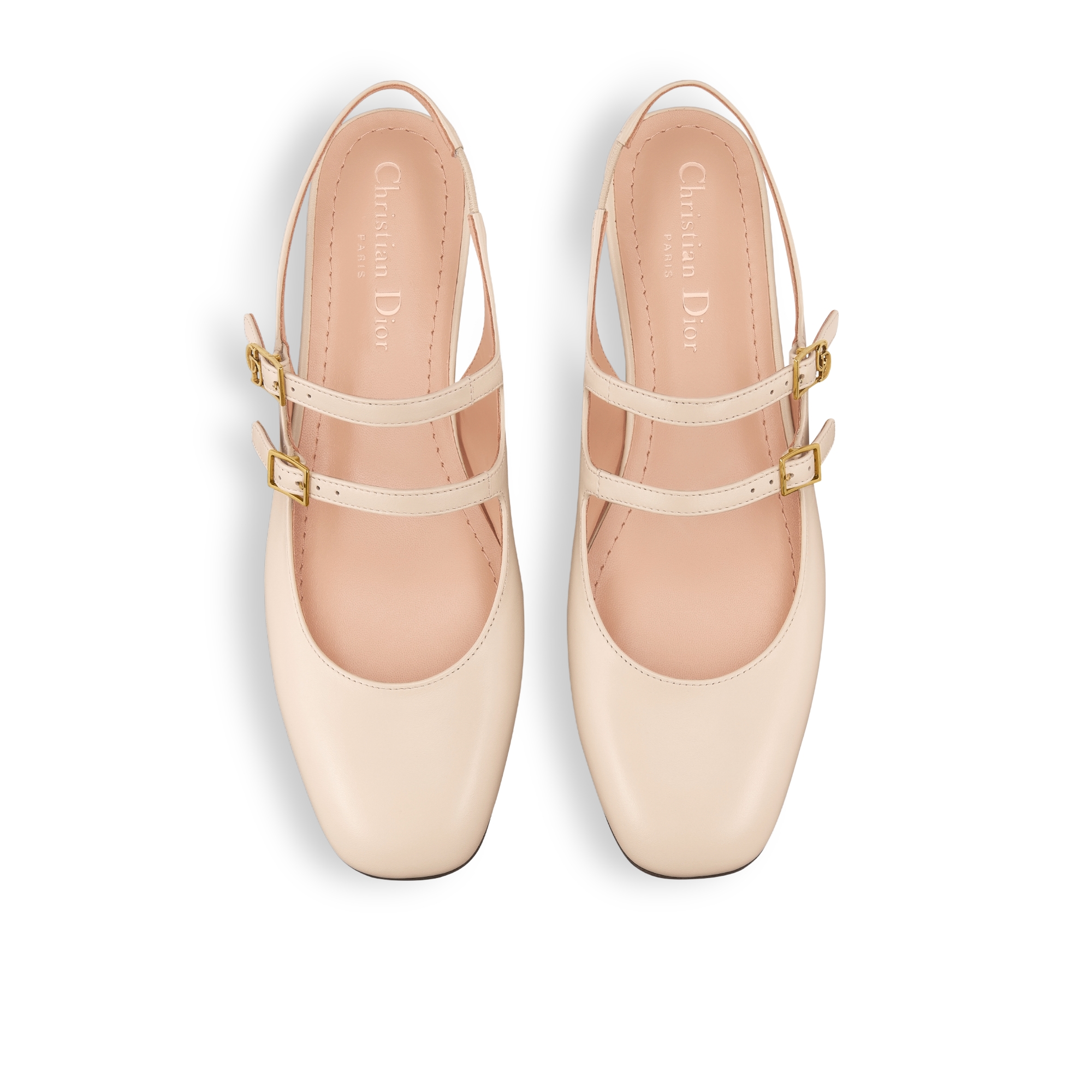 Dior Chérie Slingback Flat Light Biscuit Supple Calfskin E06