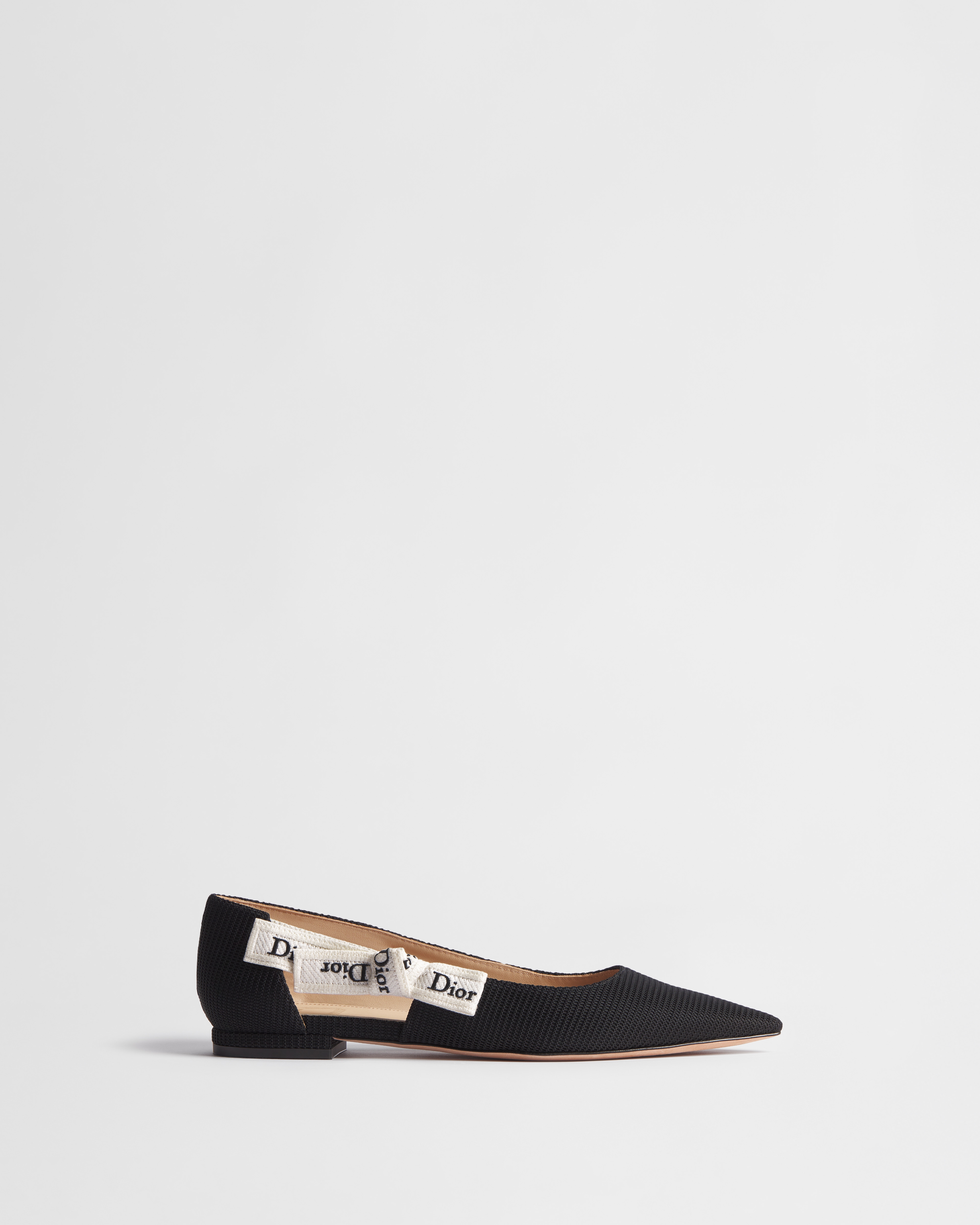J'Adior Ballet Flat Black Technical Fabric E02