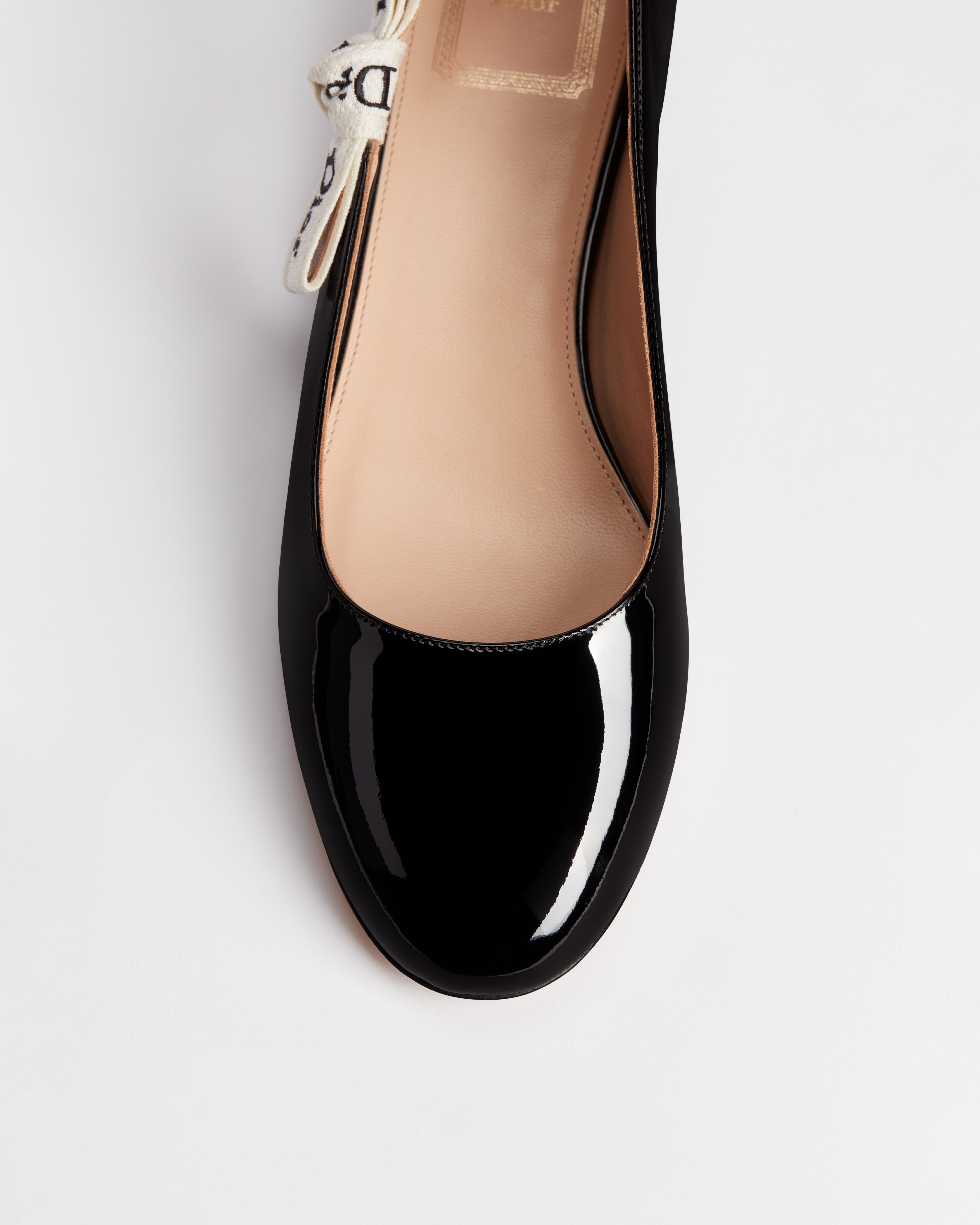 J'Adior Ballet Flat Black Patent Calfskin E10