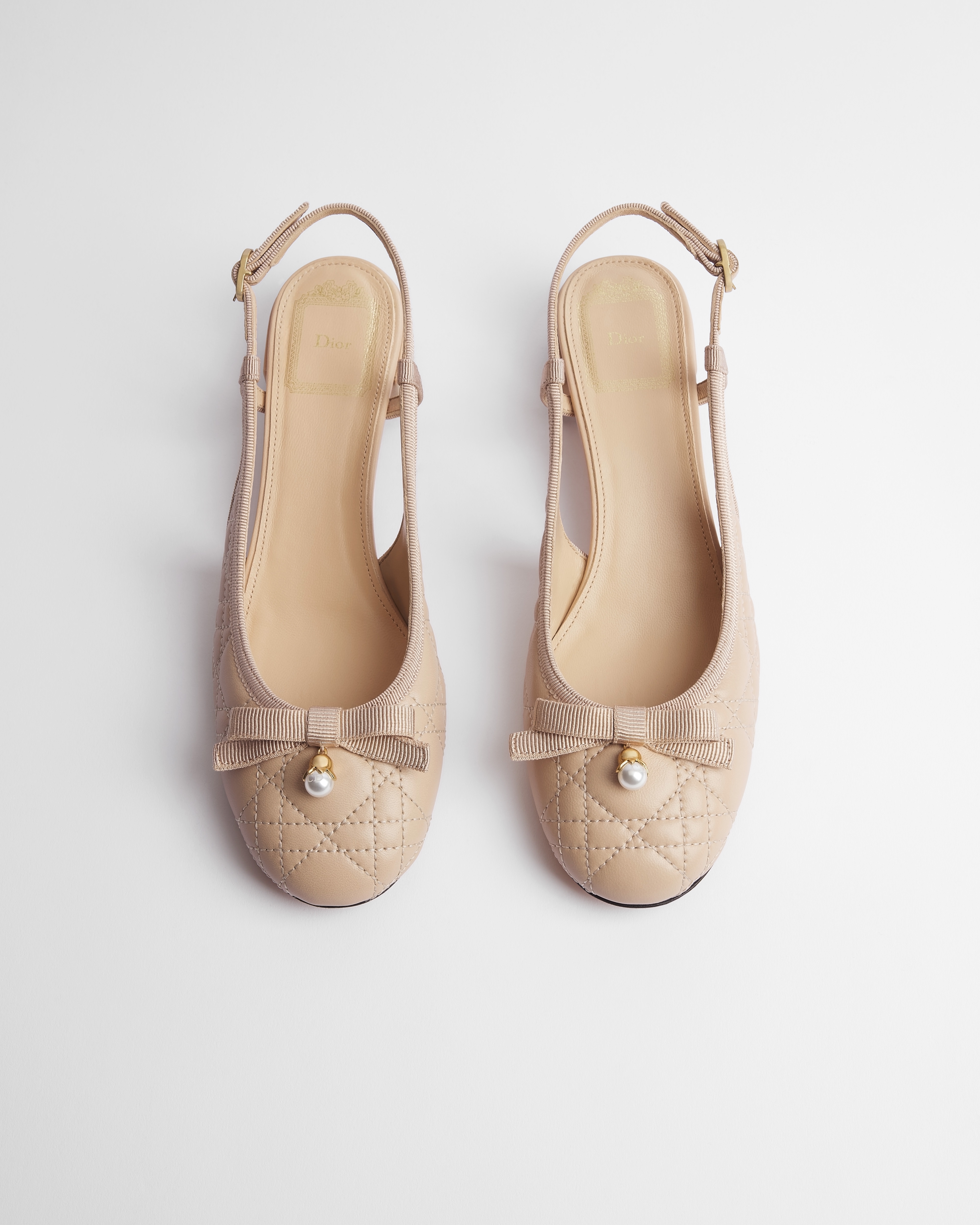 Dior Ballet Slingback Pump Nude Quilted Cannage Lambskin E06