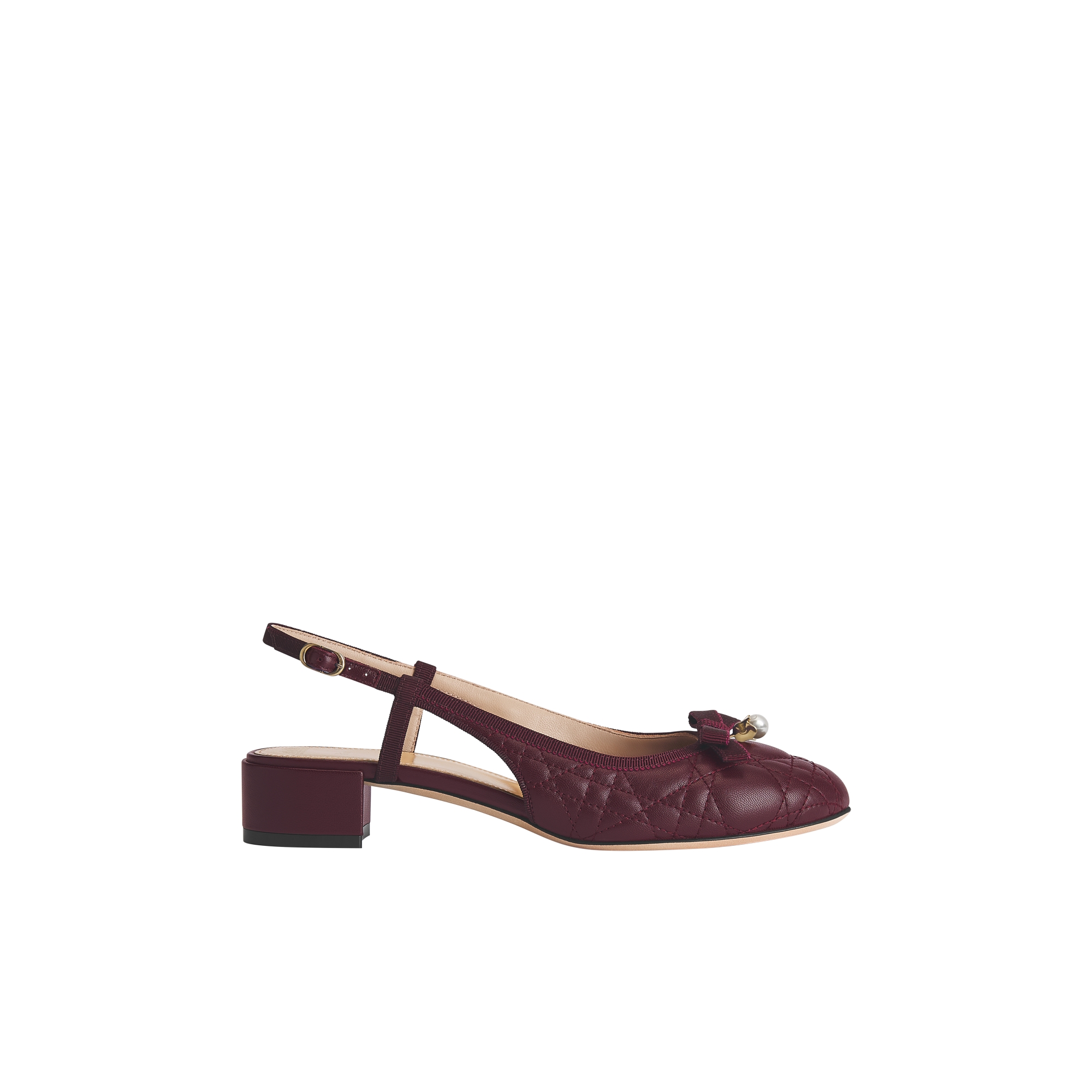  Burgundy Quilted Cannage Lambskin