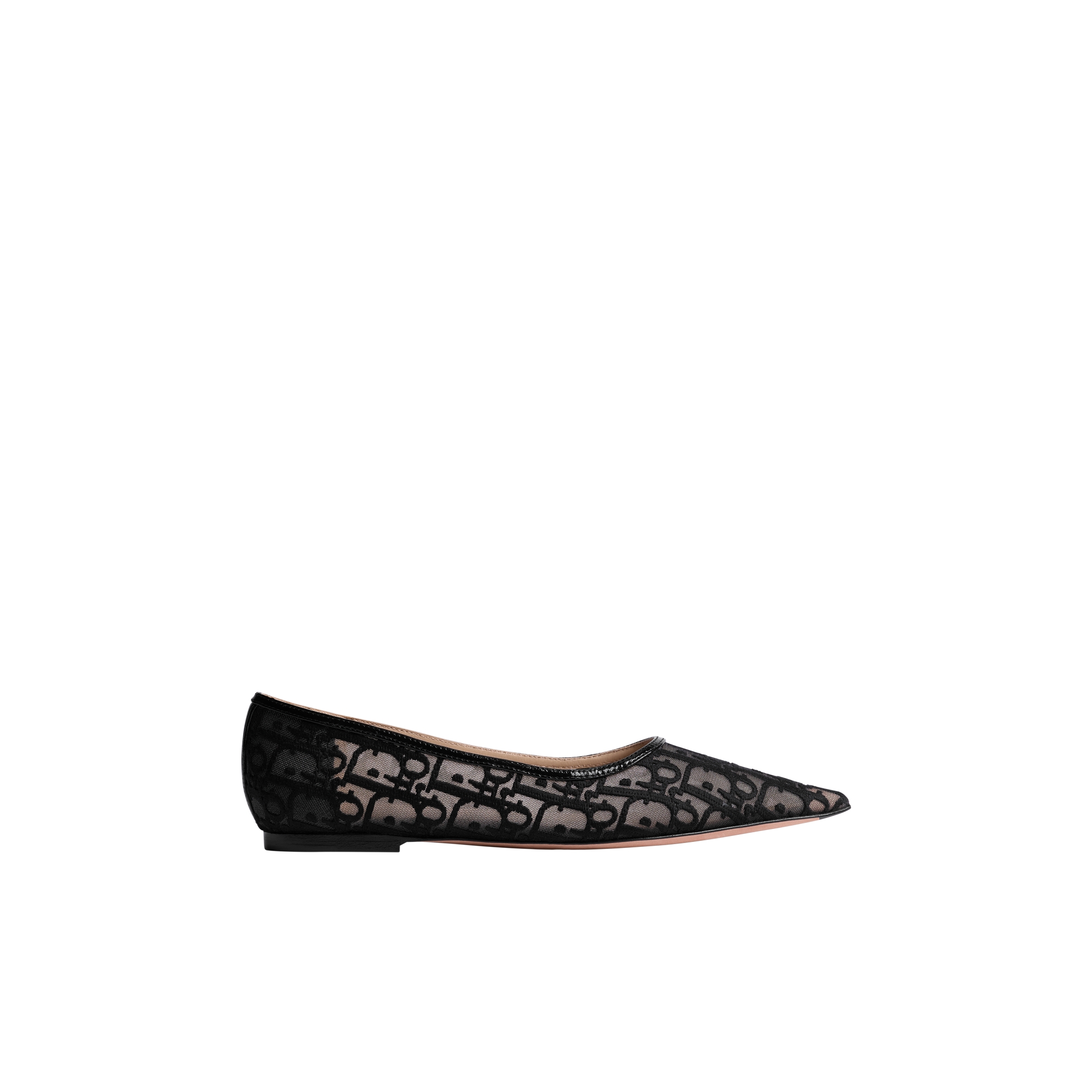 Adiorable Ballet Flat Black Dior Oblique Embroidered Mesh | DIOR