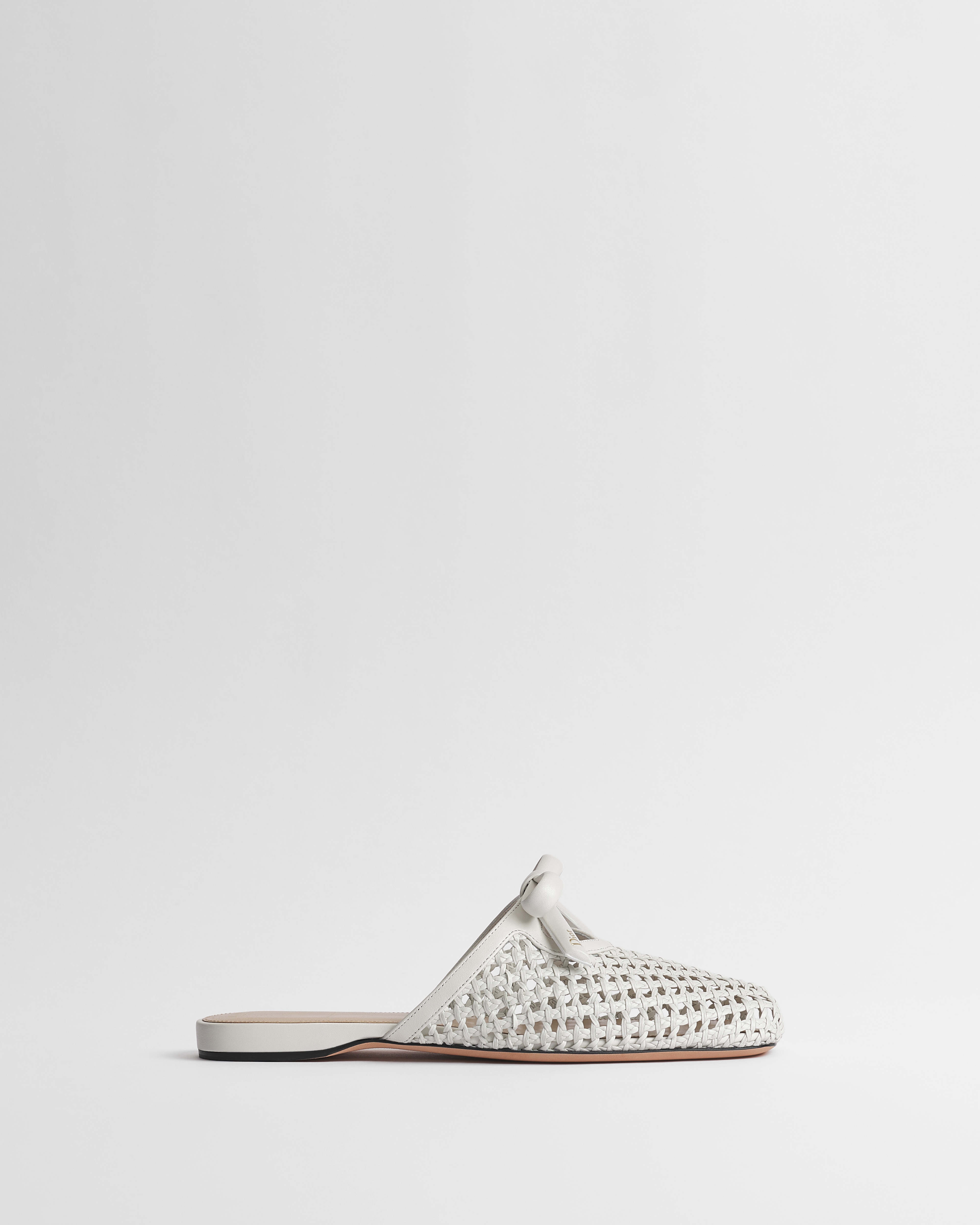 Dior Cœur Mule Lammleder in gewebter Optik in Weiß E02