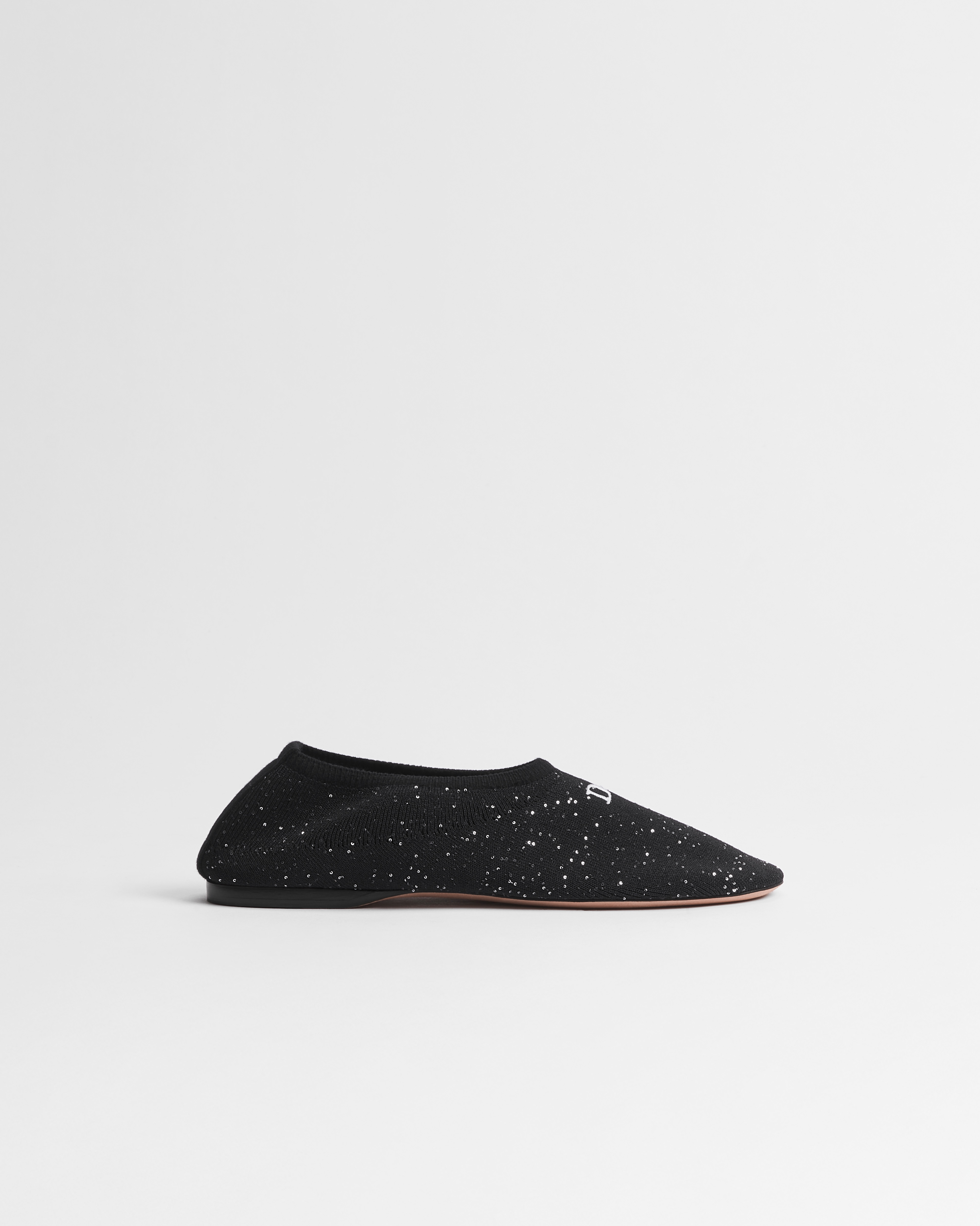 Dior Knit Ballerina Strick in Schwarz mit Paillettenstickerei E02