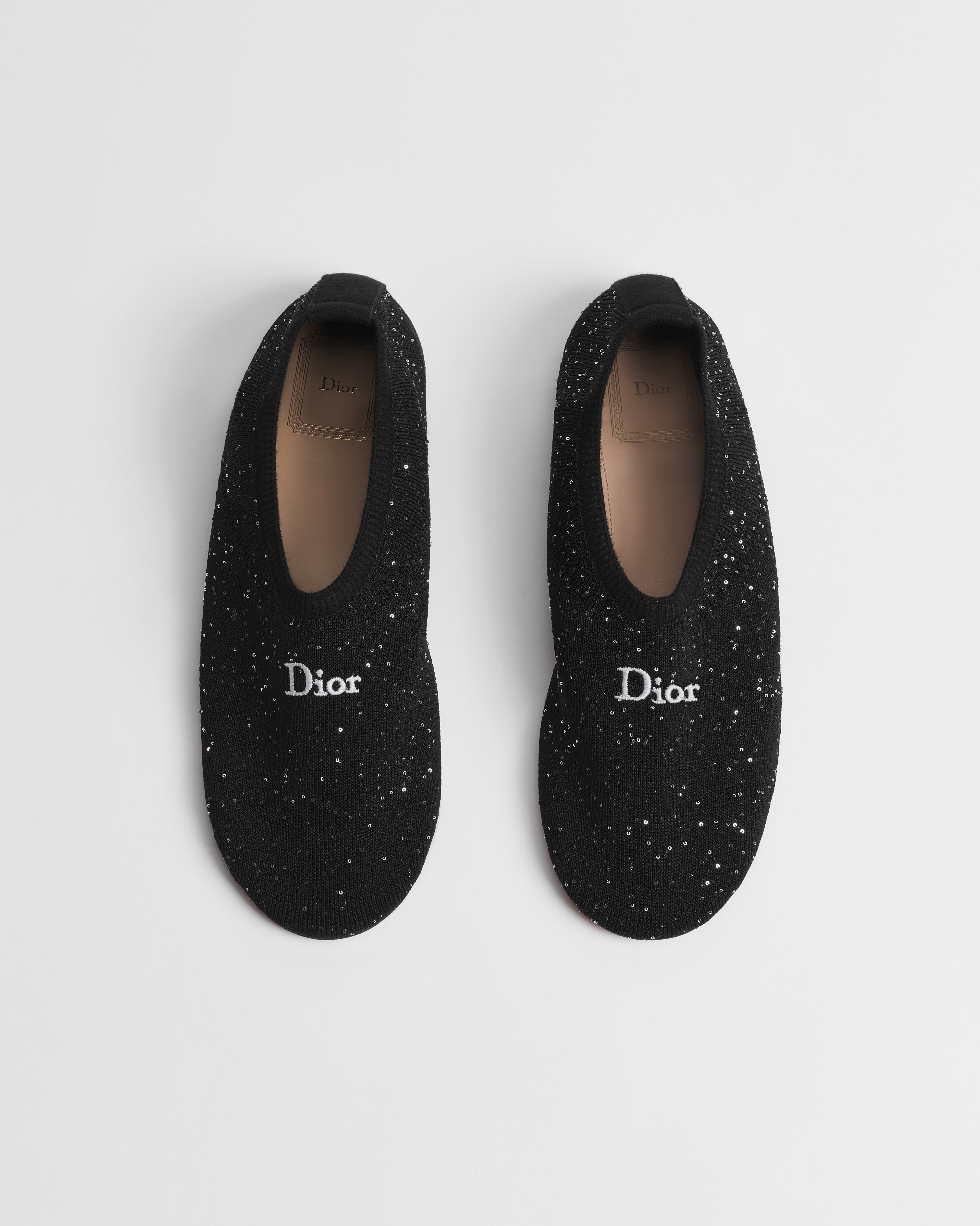 Dior Knit Ballerina Strick in Schwarz mit Paillettenstickerei E06
