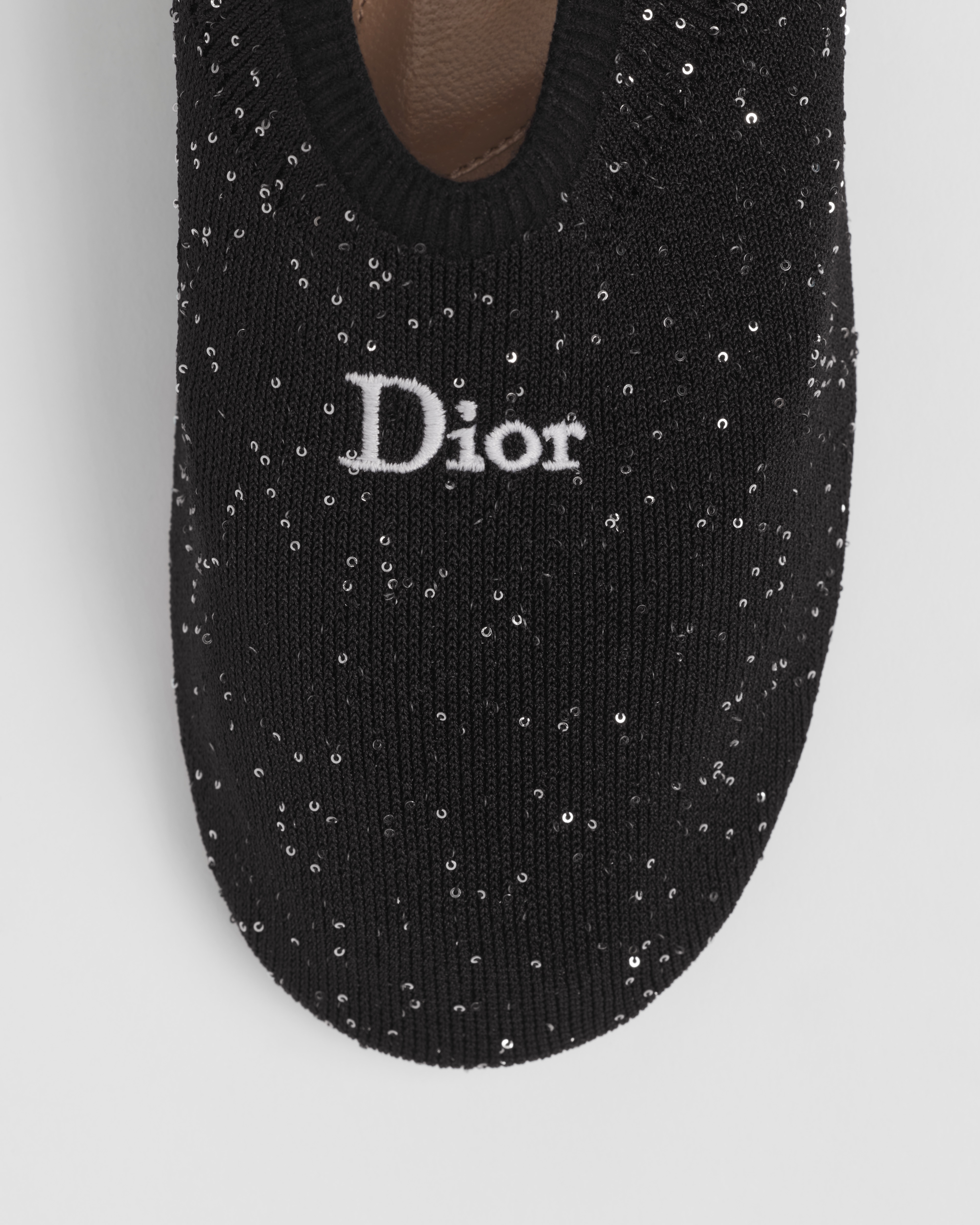 Dior Knit Ballerina Strick in Schwarz mit Paillettenstickerei E09