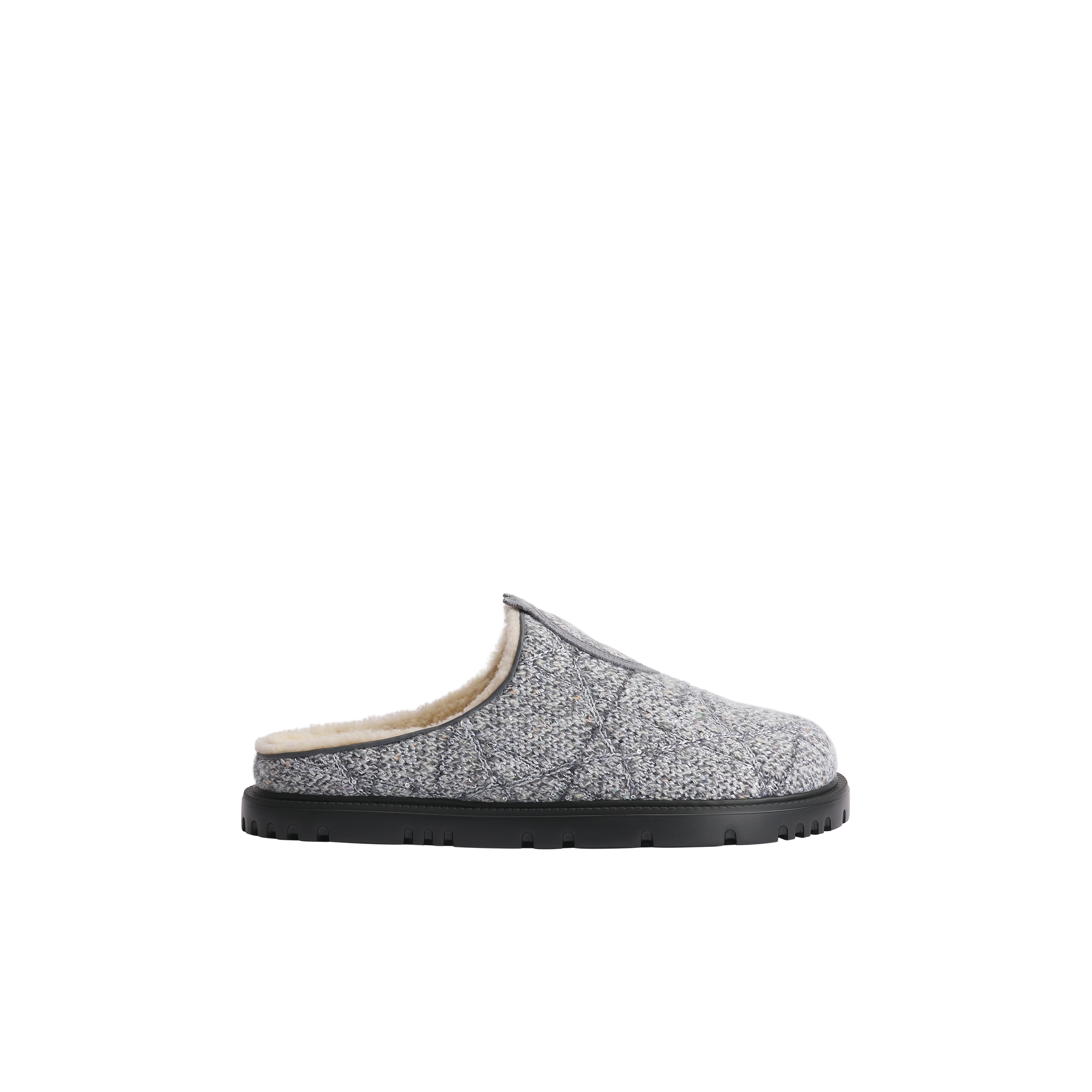 DiorAlps Dior Médaillon Mule Heathered Gray Cannage Knit | DIOR US