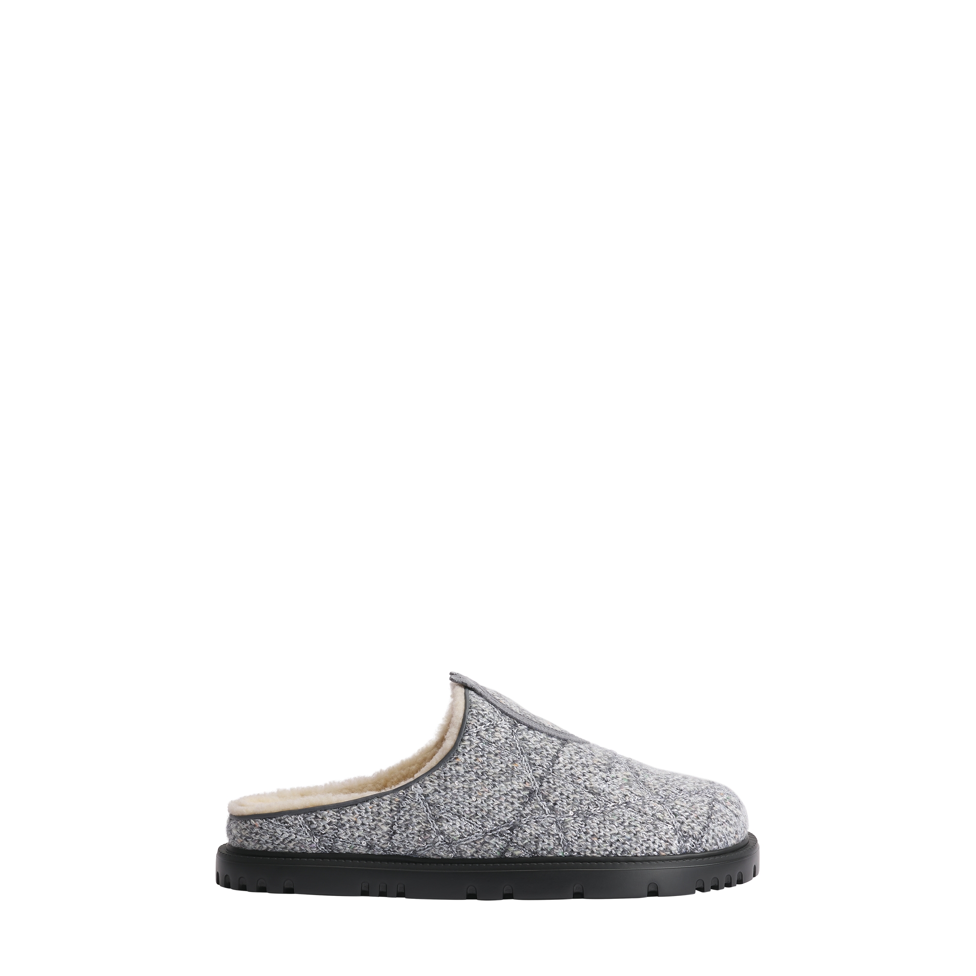 DiorAlps Dior Médaillon Mule Heathered Gray Cannage Knit | DIOR US