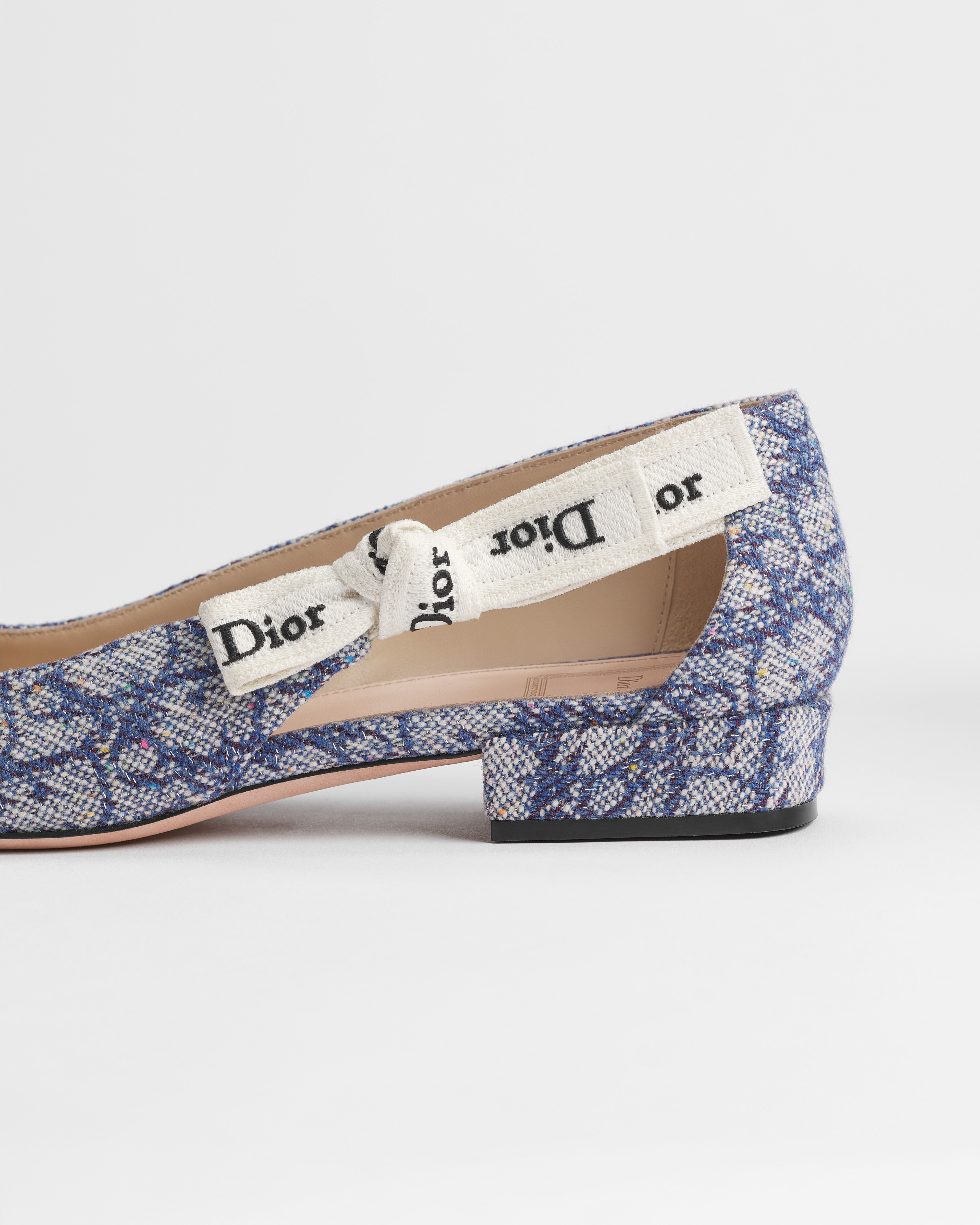 J'Adior Ballet Flat Blue Dior Oblique Tabru Jacquard Embroidered