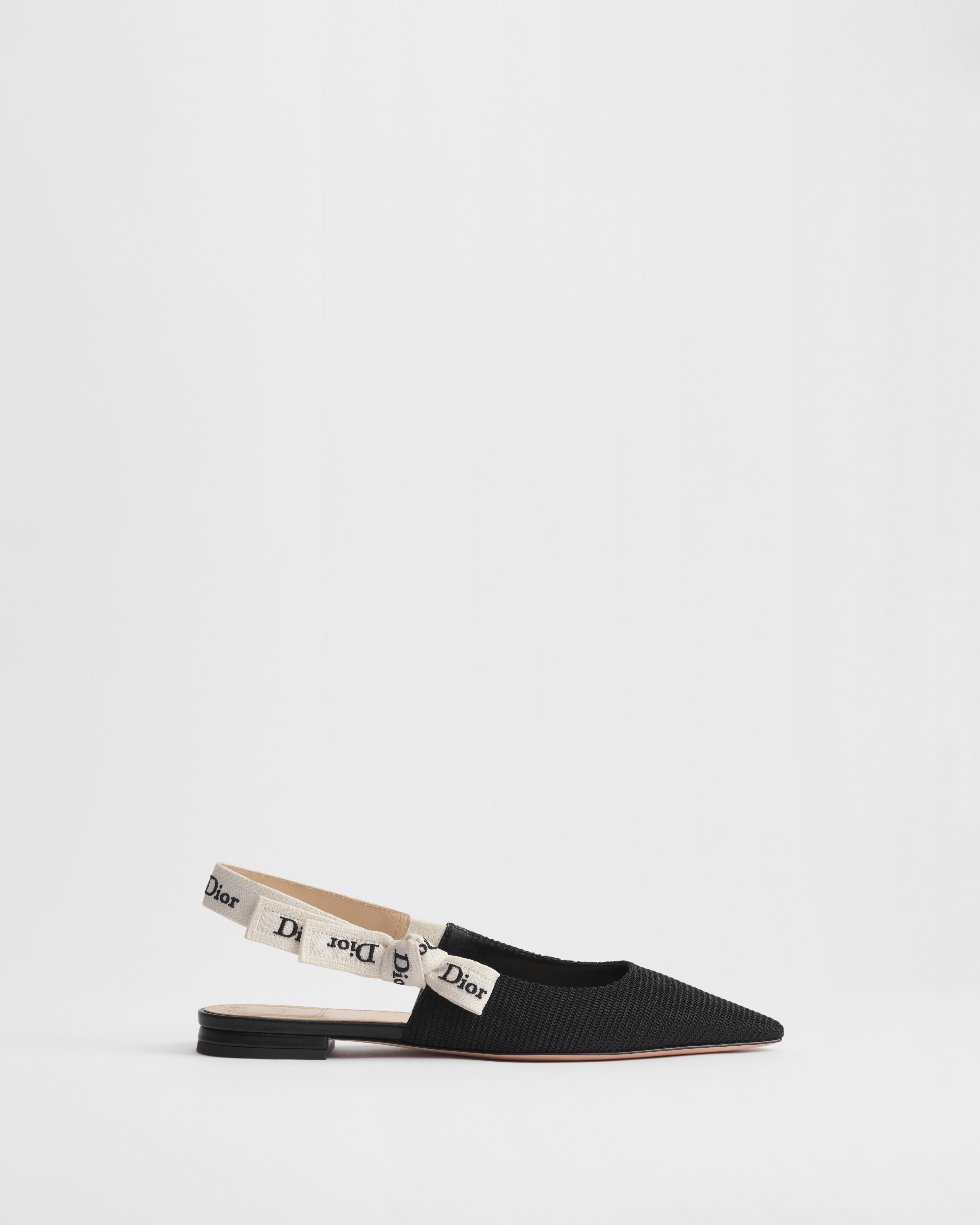 J'Adior Slingback Flat Black Technical Fabric E02
