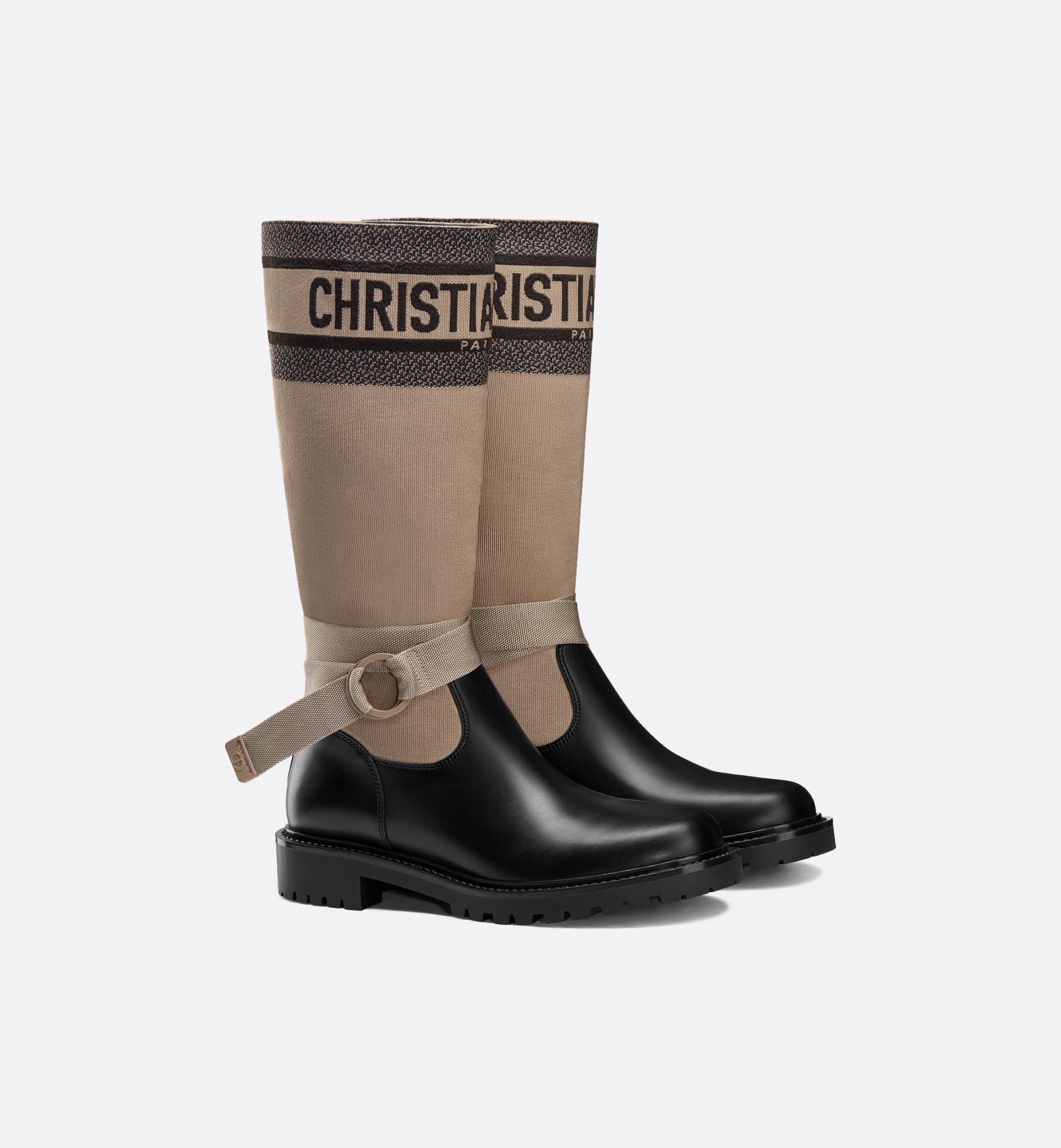 D-Major Boot Taupe and Black Technical Fabric and Black D-Major Boot Taupe and Black Technical Fabric and Black