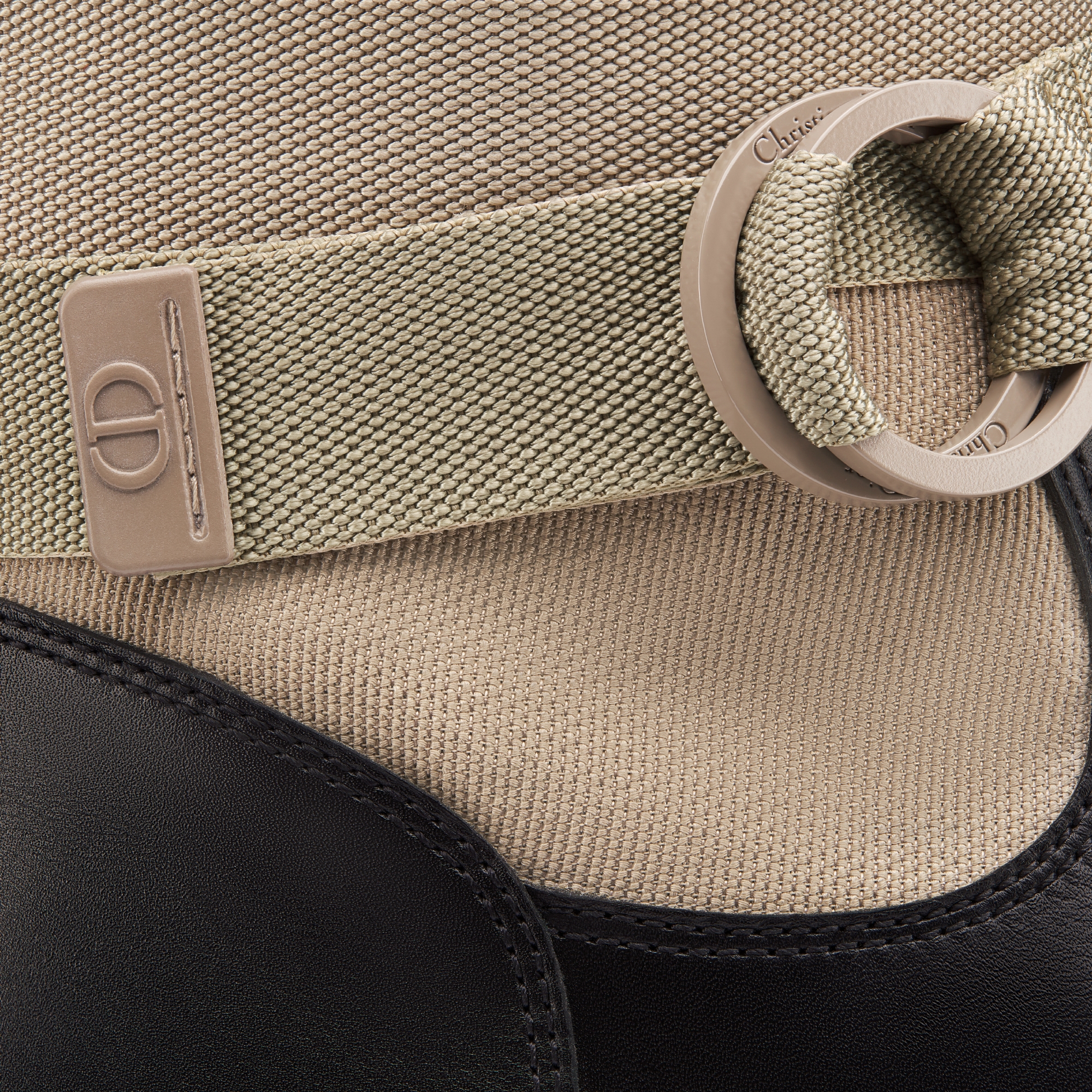 D-Major Boot Warm Taupe and Black Technical Fabric with Black Calfskin E11