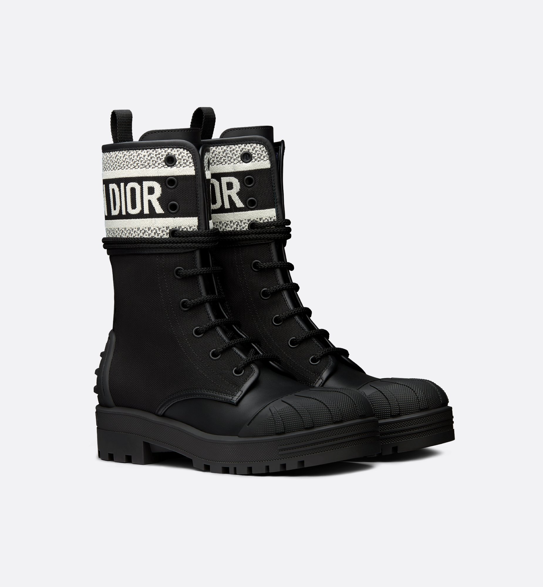 D-Major Boot Black Calfskin with Black and White Cannage D-Major Boot Black Calfskin with Black and White Cannage