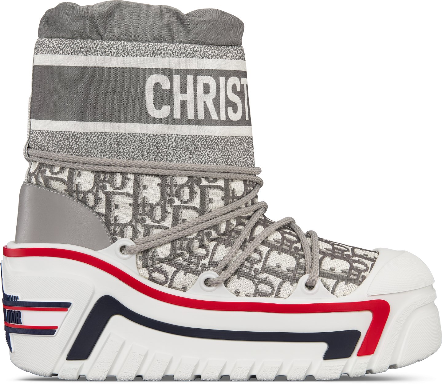 DiorAlps Après-Ski Boot Stone Gray Dior Oblique Shiny Nylon | DIOR