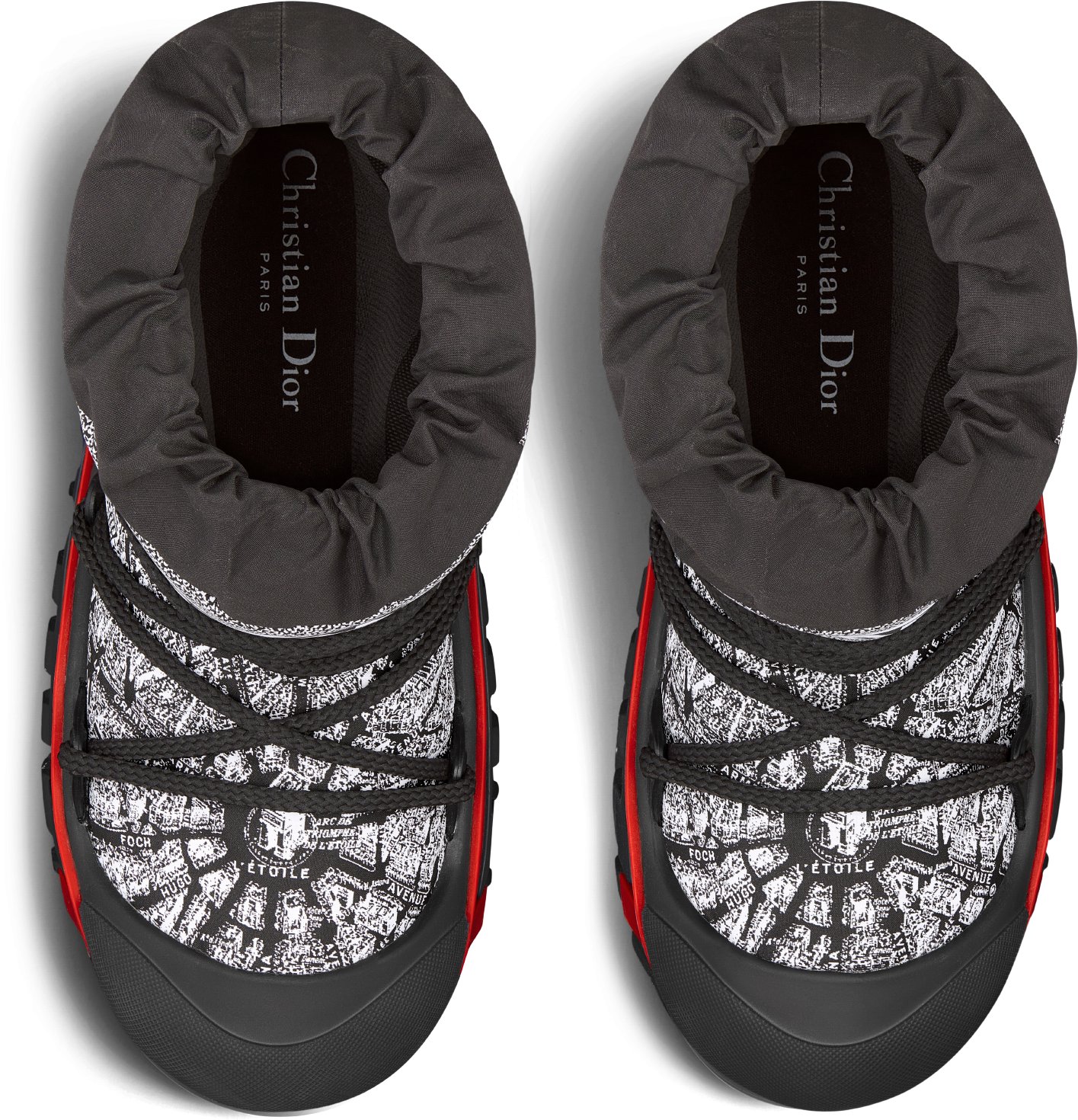DiorAlps Apres Ski Boot Black and White Plan de Paris Shiny Nylon DIOR