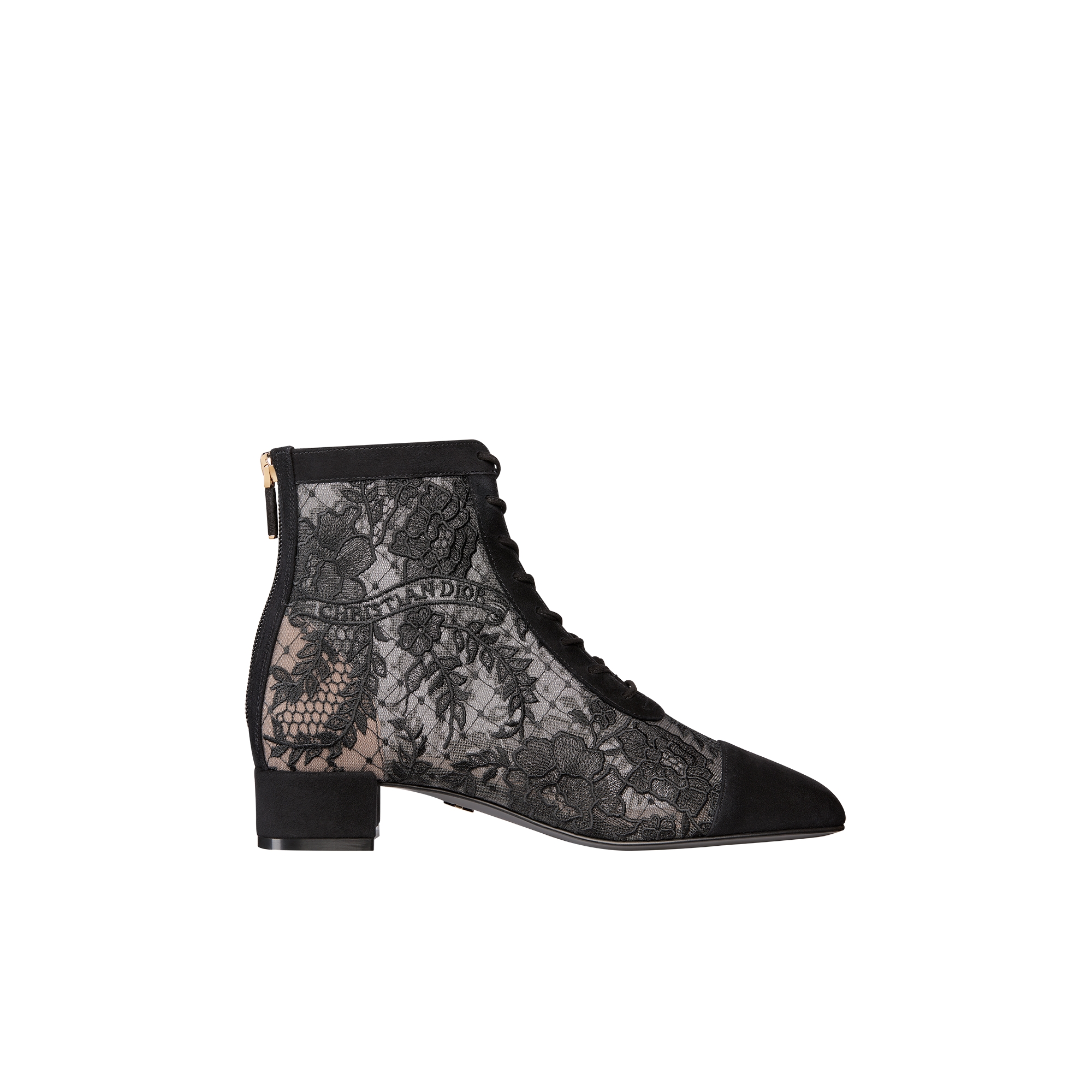 Naughtily-D Heeled Ankle Boot Transparent Mesh with Black Dior