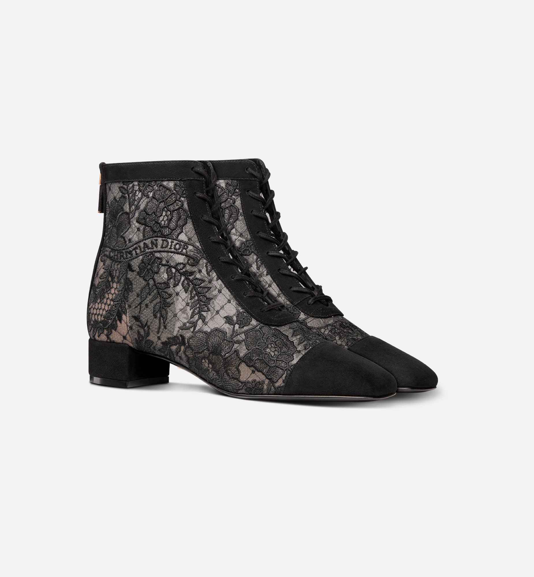 Naughtily-D Heeled Ankle Boot Transparent Mesh with Black Naughtily-D Heeled Ankle Boot Transparent Mesh with Black
