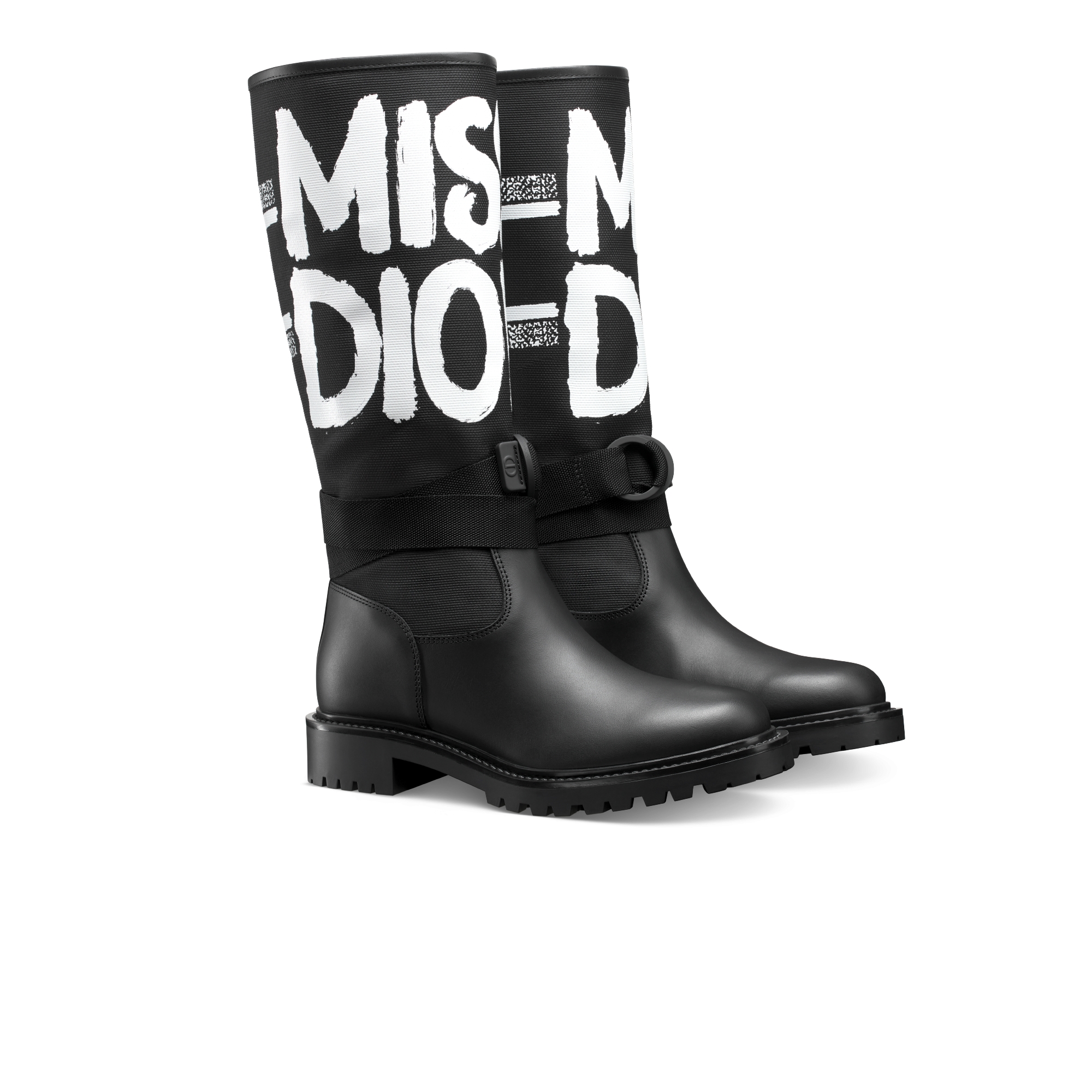 Y*u　DIOR ディオール　D-MAJOR ブーツ　37 クリスチャンディオール D-MAJOR レザー×ファブリック ショート