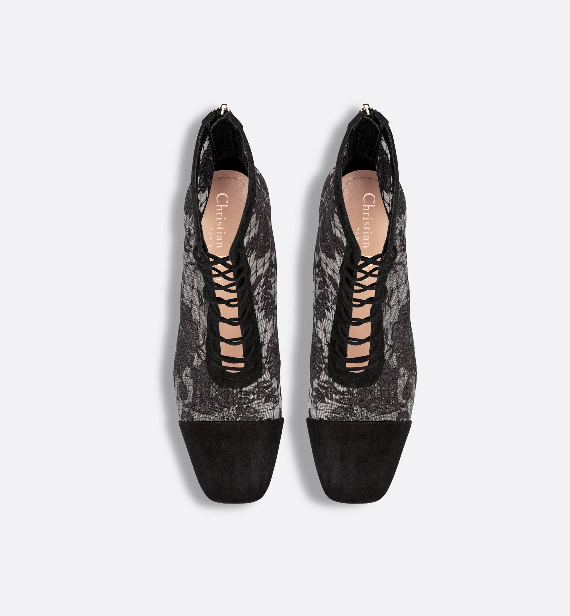 Naughtily-D Heeled Ankle Boot Transparent Mesh with Black Naughtily-D Heeled Ankle Boot Transparent Mesh with Black