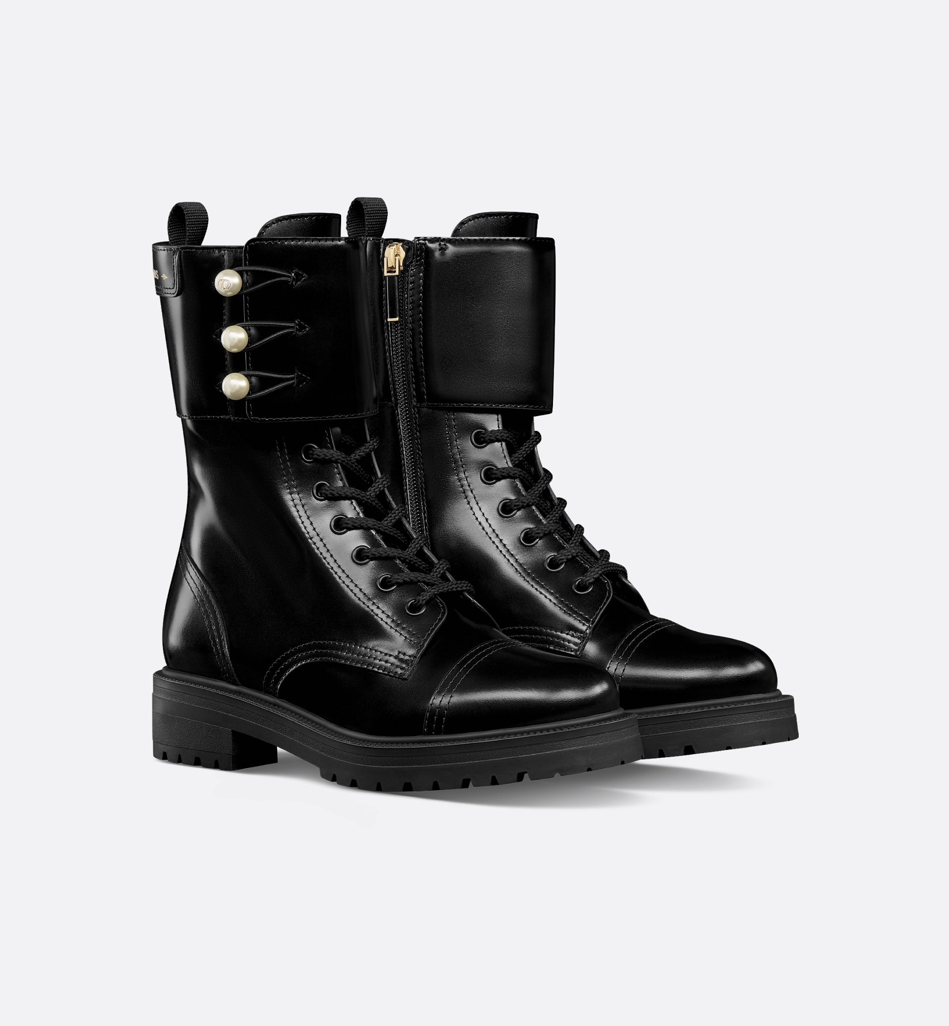 D-Major Boot Black Calfskin with Black and White Cannage D-Major Boot Black Calfskin with Black and White Cannage