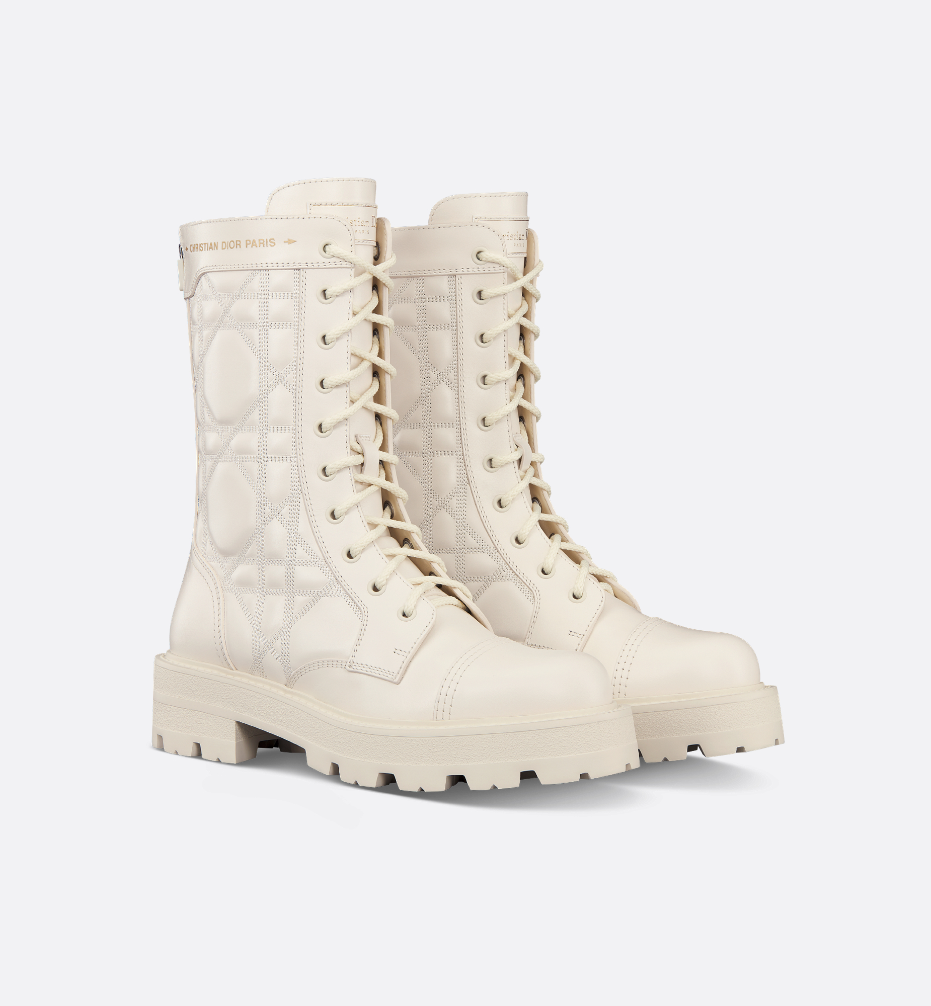 D-Unit Ankle Boot White Quilted Cannage Calfskin | DIOR D-Unit Ankle Boot White Quilted Cannage Calfskin | DIOR