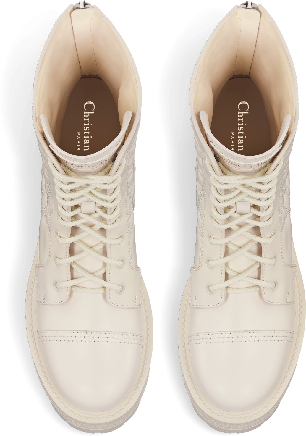 D Unit Ankle Boot White Quilted Cannage Calfskin DIOR