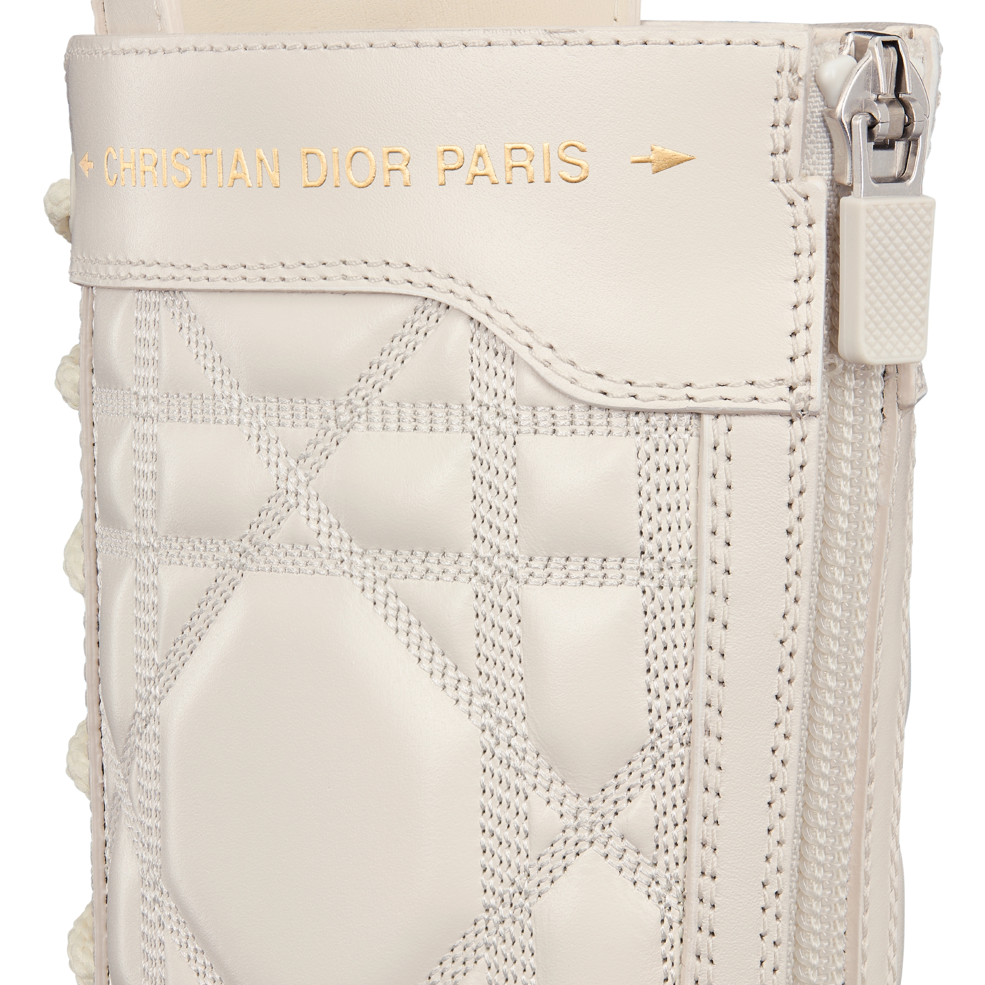 D-Unit Ankle Boot White Quilted Cannage Calfskin E09